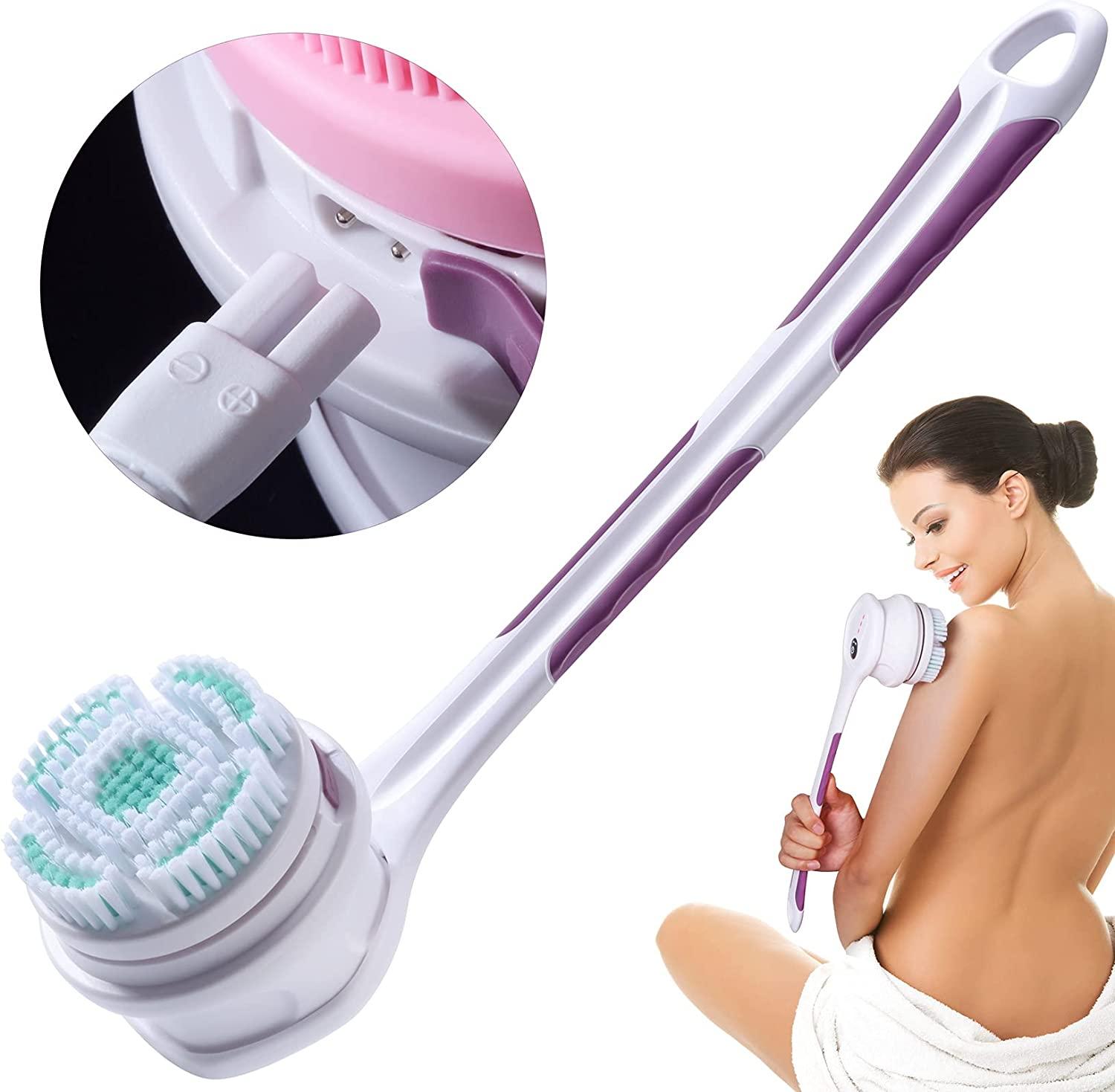 SoulBay Electric Body Brush with 5 Attachments: Rechargeable Back