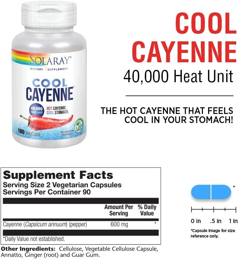 Solaray Cool Cool Cayenne 40,000 HU Healthy Digestion, Circulation