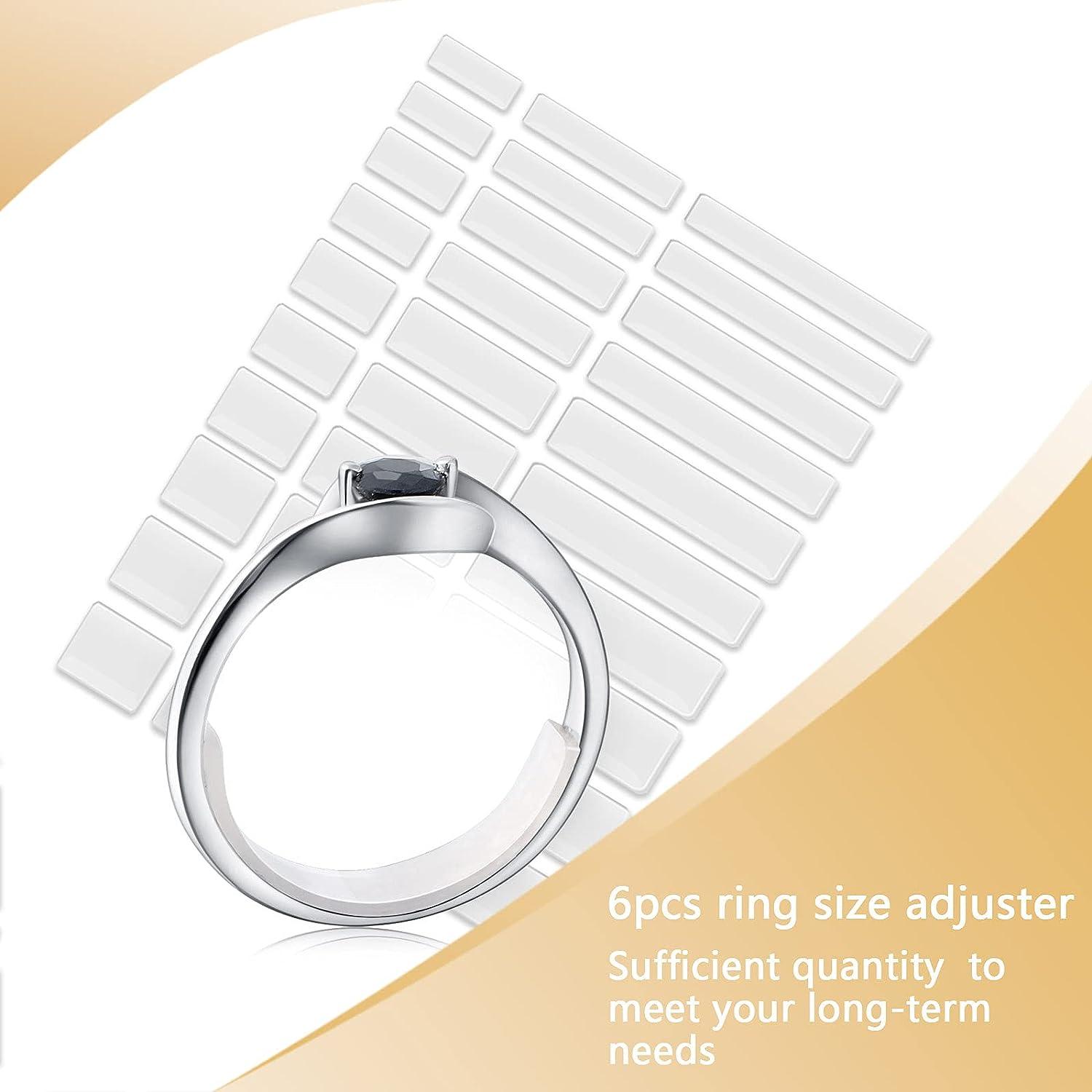 6 Sheets Invisible Ring Size Adjuster Silicone Ring Guard Ring Sizer Ring  Size Reducer Loose Rings Tightener, 8 Different Sizes (Transparent)