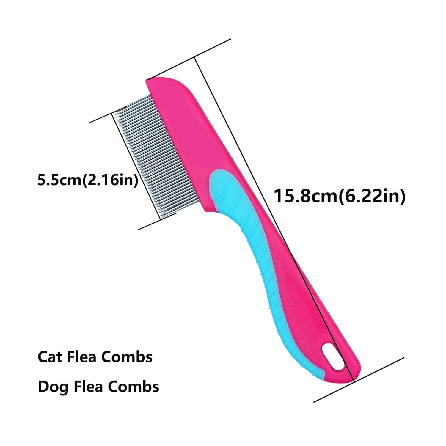 Premium Pink Flea Comb for Cats & Dogs | Effective Pet Grooming Tool ...