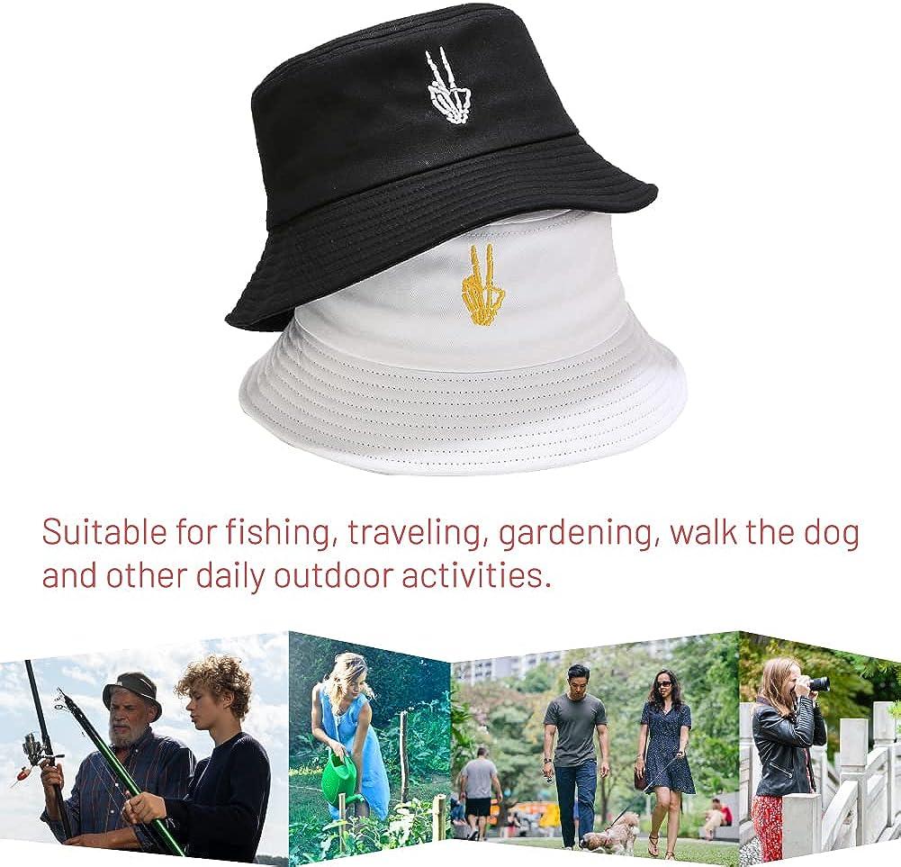 Cotton Bucket Hat for Women Men Summer Travel Sun Beach Bucket Cap