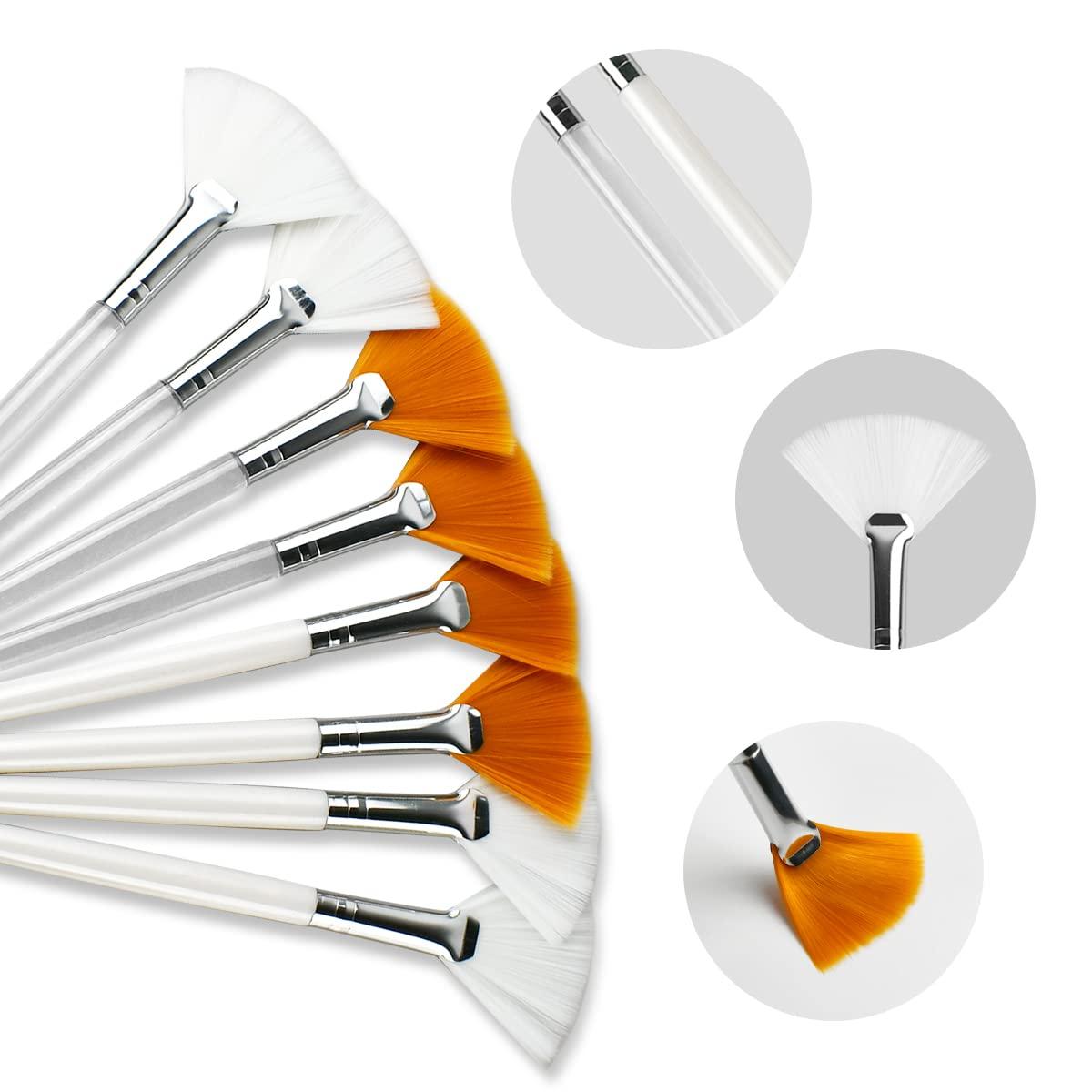 8 Pcs Fan Facial Brushes, Soft Mask Brushes Facial Applicator Brushes