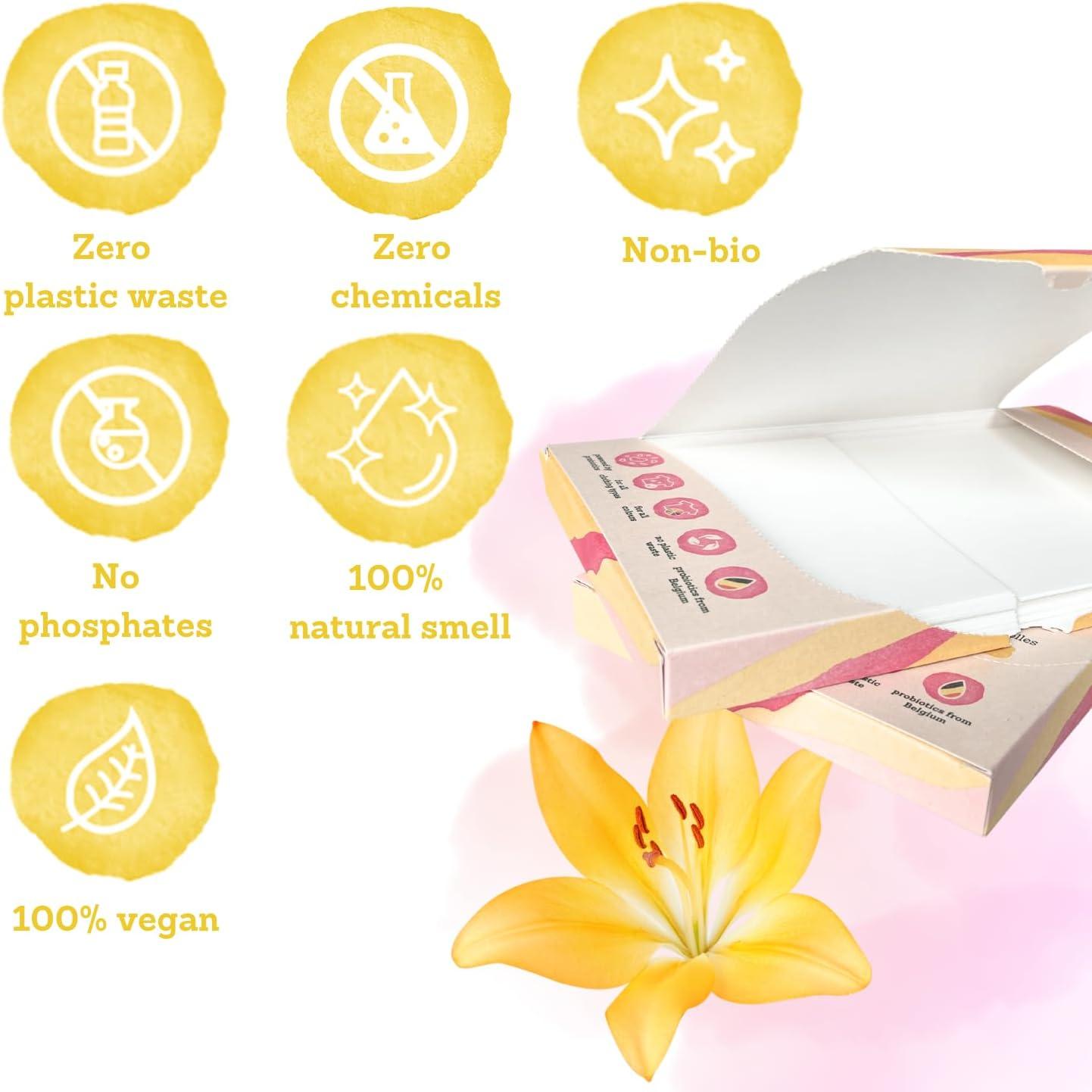 YOKUU Probiotic Laundry Sheets 64 loads Fresh Linen Scented Travel