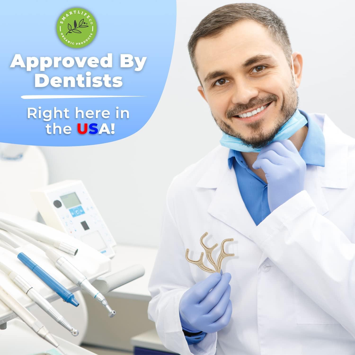 Unflavored Dental Floss Picks Biodegradable Plastic Free Tooth