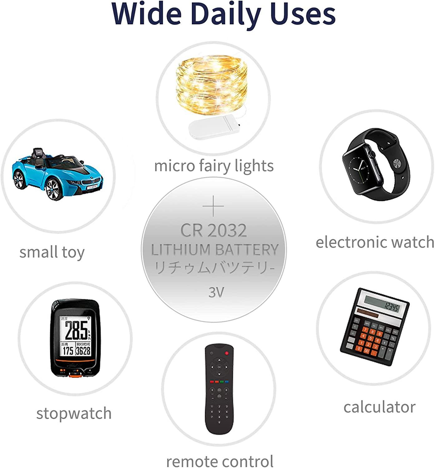 20 Count CR2032 Lithium Coin Cell Battery, 3V Blister Packed CR2032