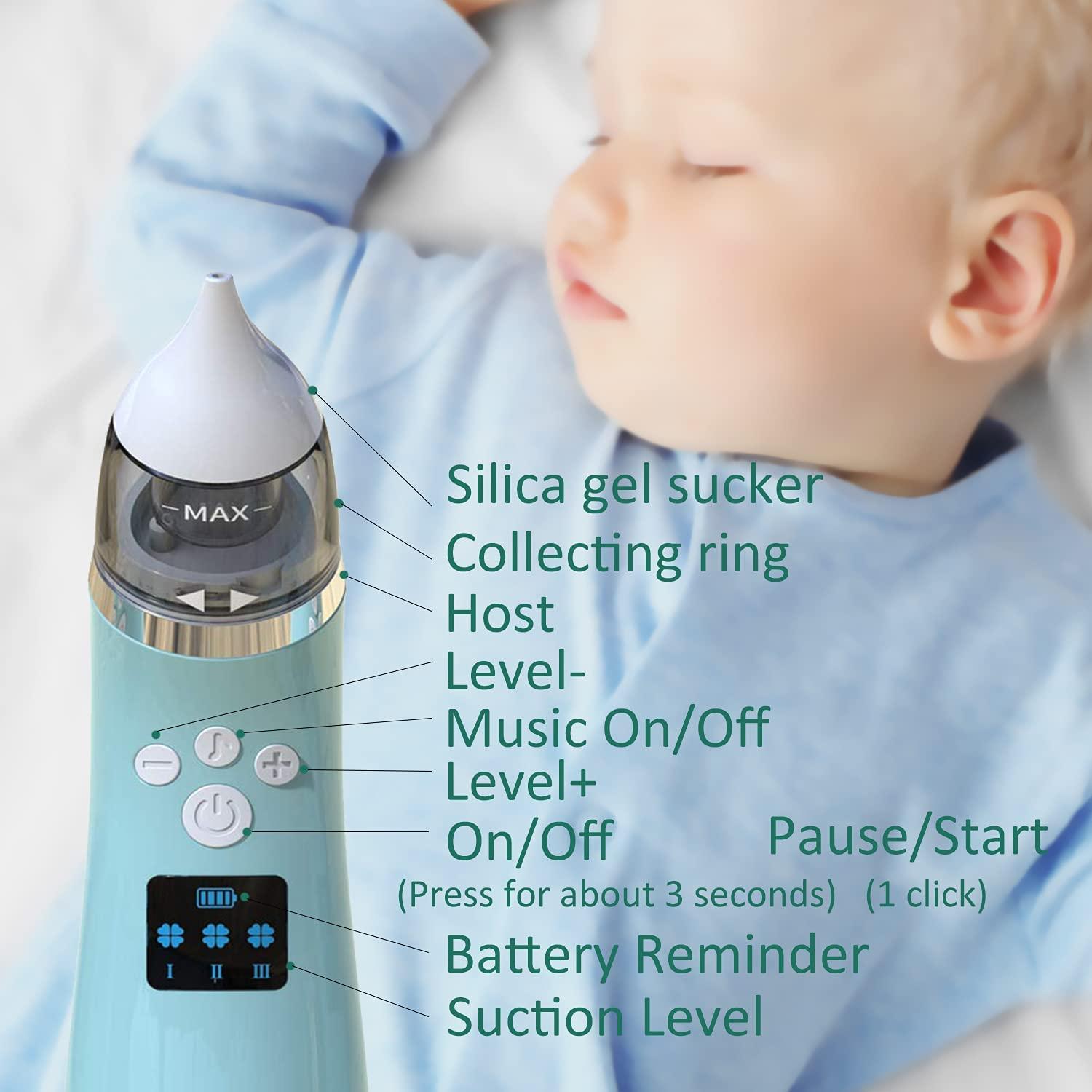 Baby Nasal Aspirator with 3 Level Suction and Music, Kids Infants