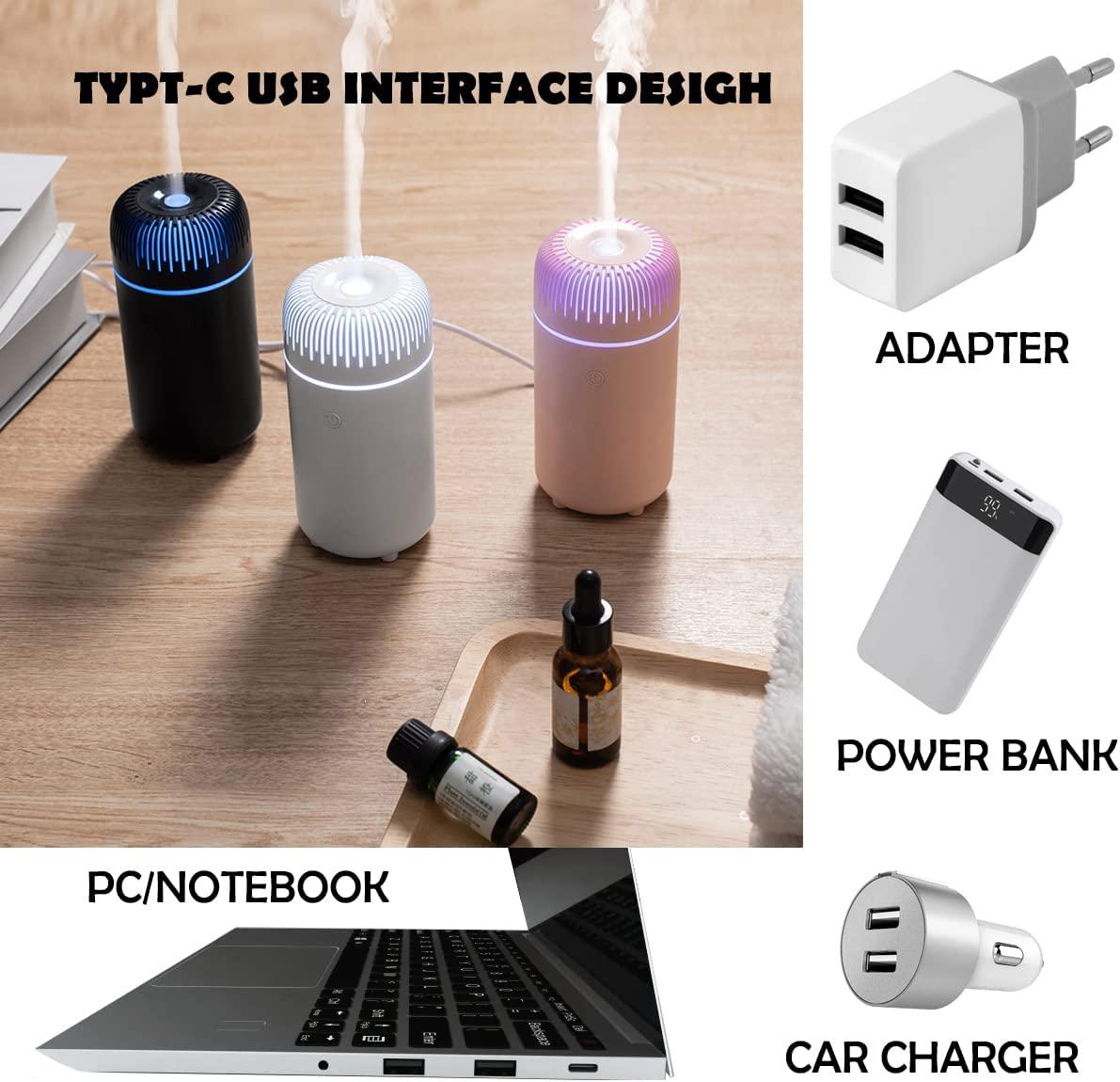 Unee Car Diffuser,USB 100ml Mini Humidifier Essential Oil Diffuser  Aromatherapy Diffusers Black