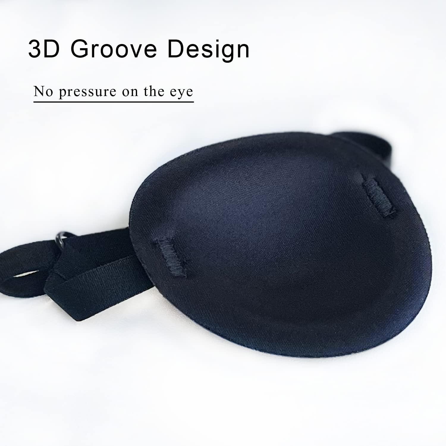 2PCS Adjustable Medical Eye Patch for Amblyopia Lazy Eye - Black