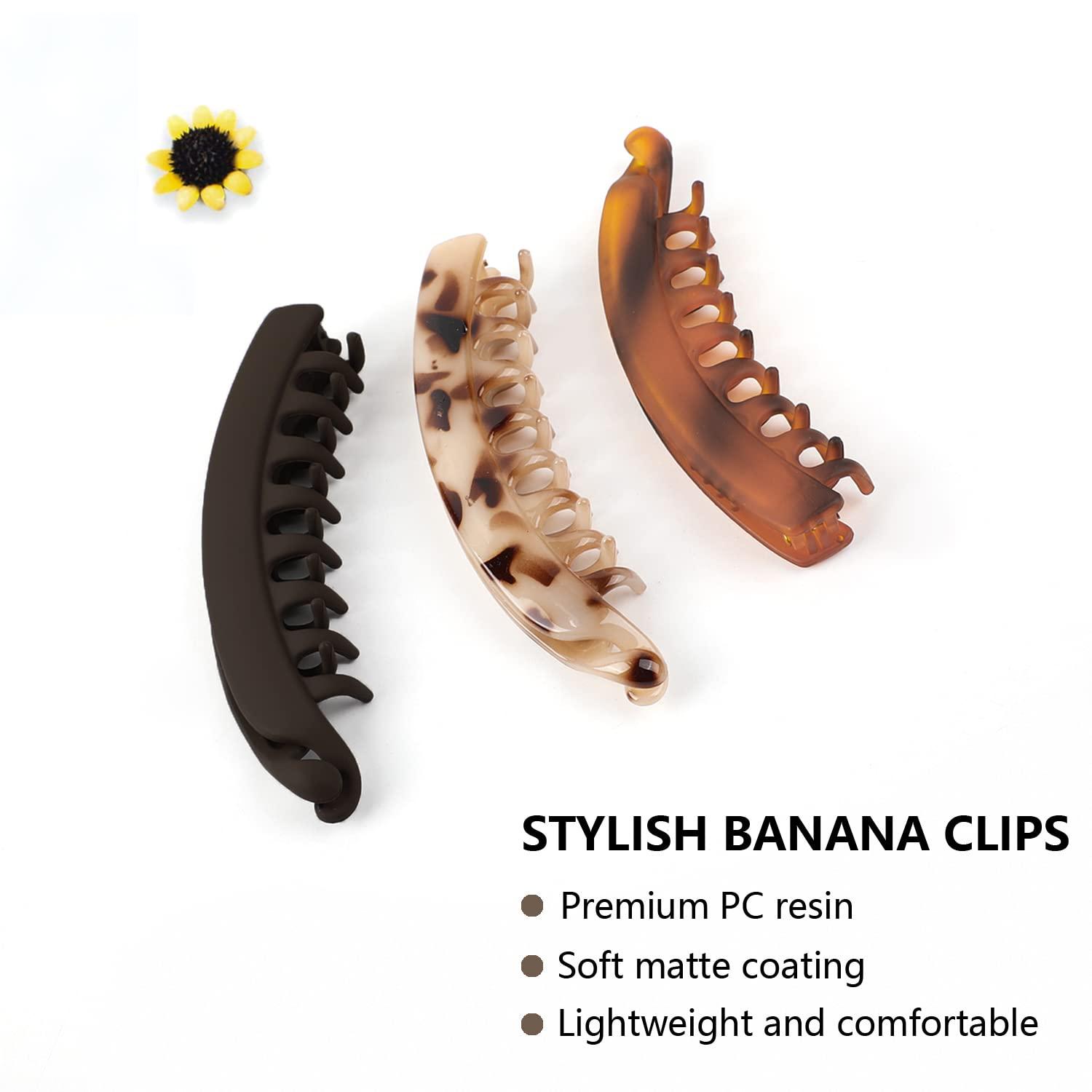Medium size Hair banana clip in Brown - Banana clips