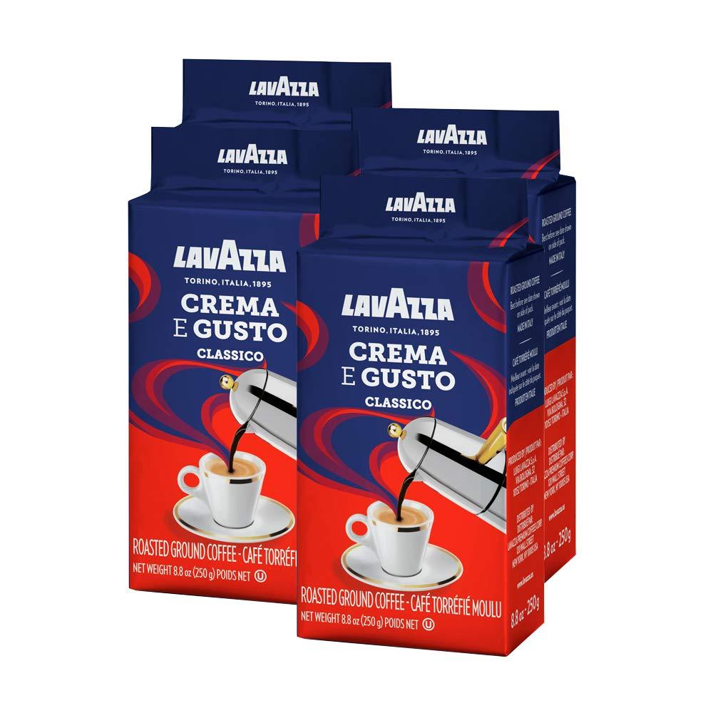 Lavazza Crema E Gusto Ground Coffee Blend, Espresso Dark Roast, 8.8 Oz  Bricks (Pack of 4) Authentic Italian, Blended And Roasted in Italy, Non  GMO, Value Pack, Full bodied with rich aftertaste