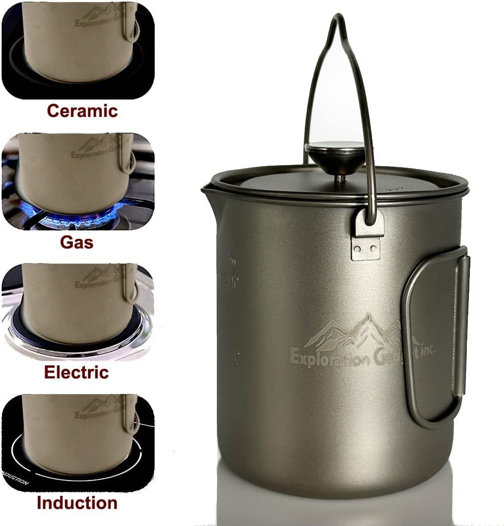 Camping Aluminum Coffee Pot with French Press 750ML – widesea outdoor