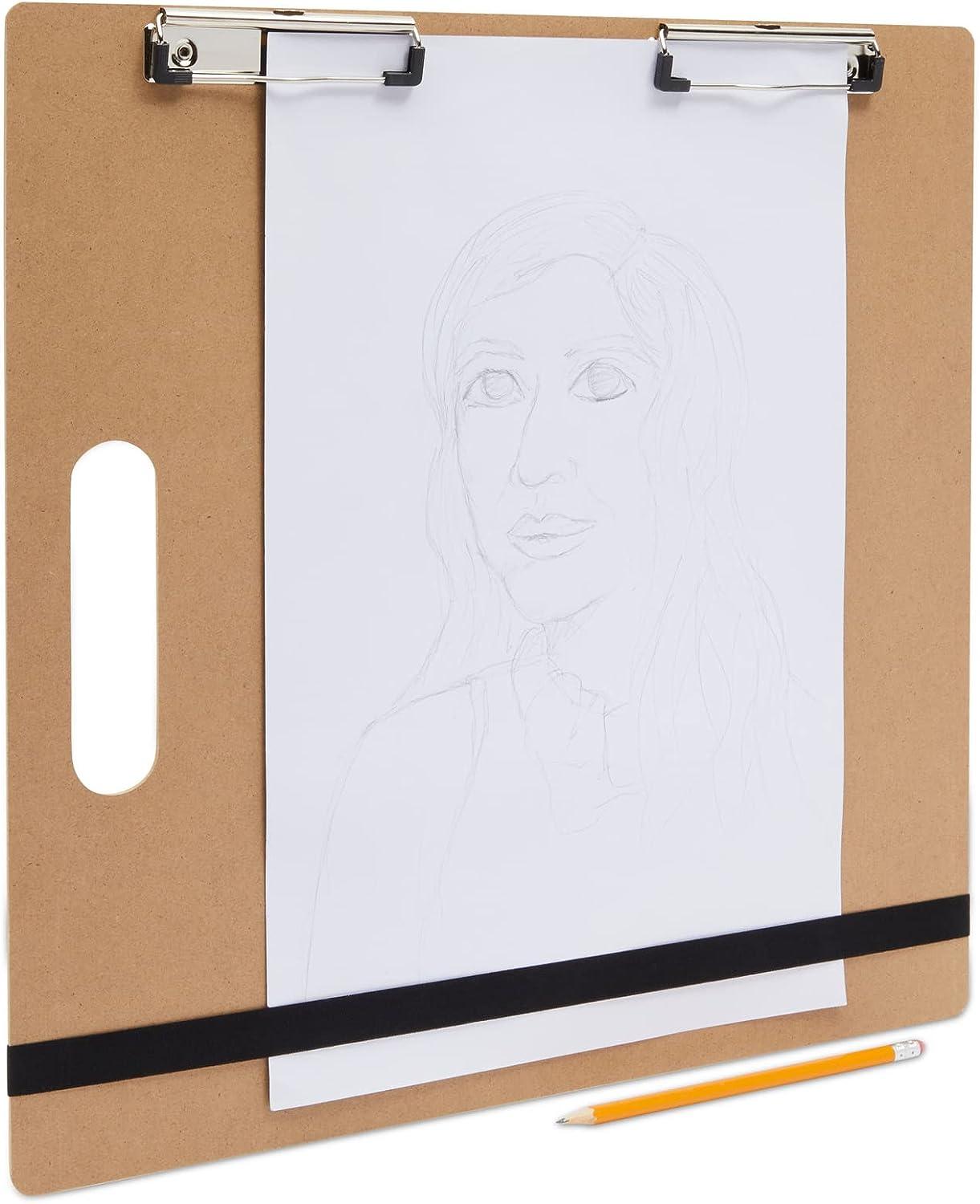 Artist Sketch Board with Double Clips 18x18 Inch (2 Pack) for Art