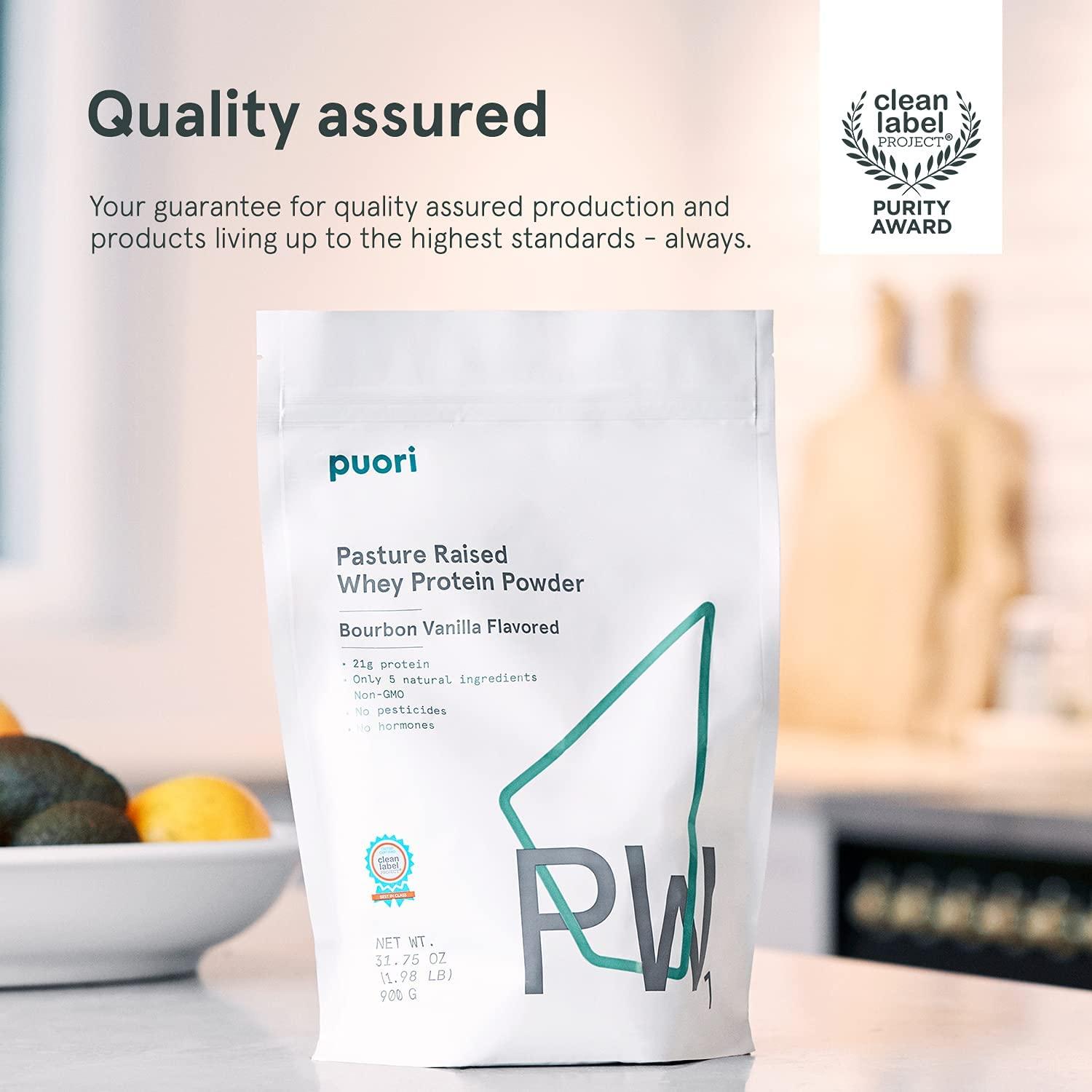 Puori Whey Protein Powder Bourbon Vanilla PW1 Pasture Raised Non