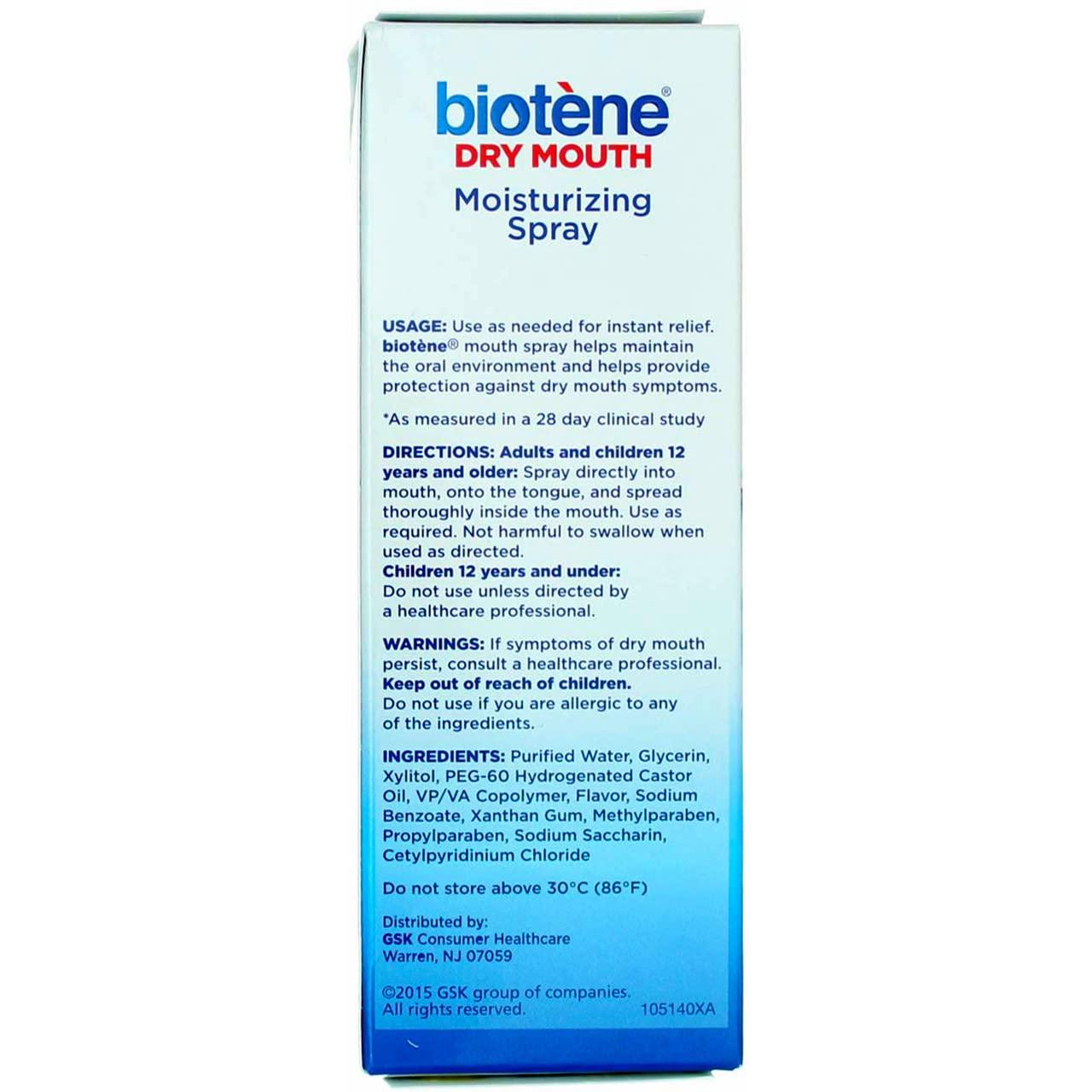 Biotene Mouth Spray Gentle Mint 1.5oz Bottle 3 Pack Moisturizing