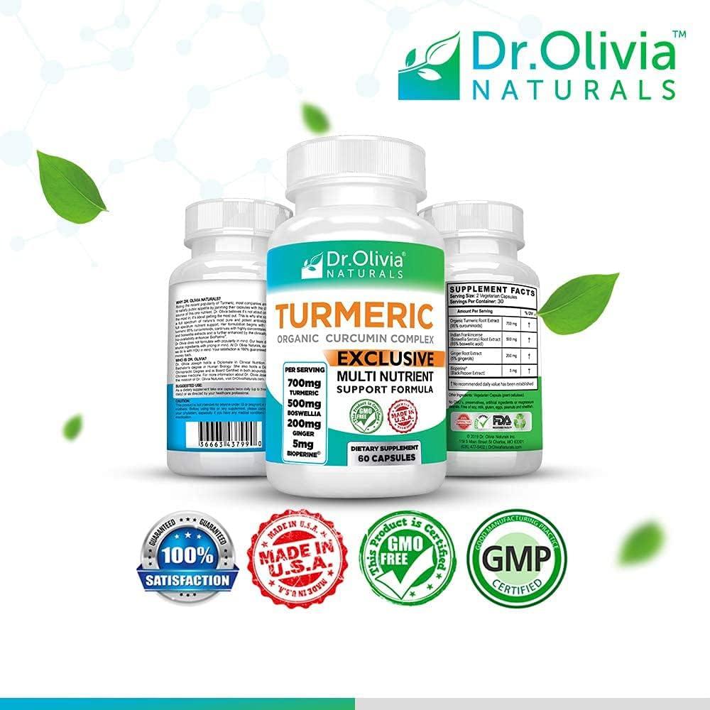 Dr. Olivia's Organic Turmeric Complex with Curcumin Boswellia Ginger