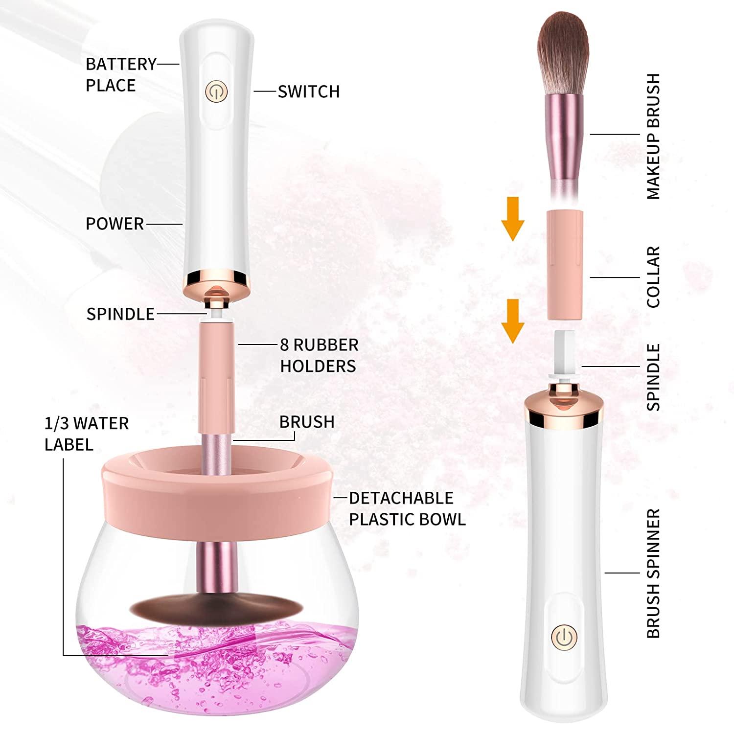 Makeup Brush Cleaner Tool,Dryer Super-Fast Electric Makeup Brush Cleaner  Machine,Cosmetic Brush Cleaner Automatic Scrubber Quick Dry Tool for all