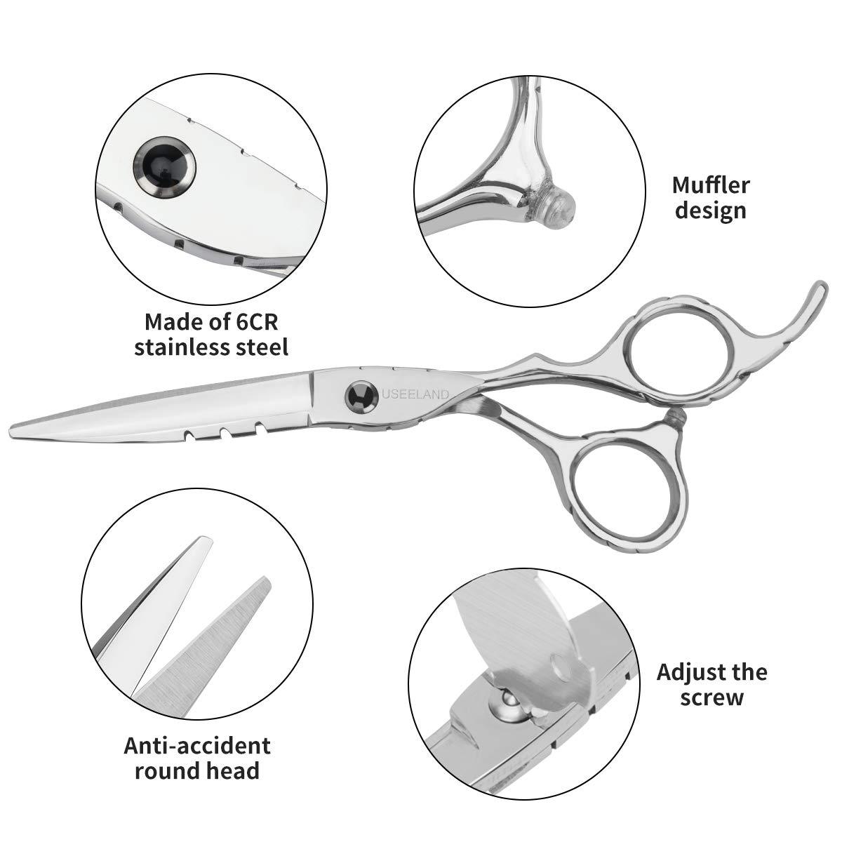 Hair Cutting Scissors Thinning Shears Kit,6.5 inch Professional Haircut Scissors Beard Trimming