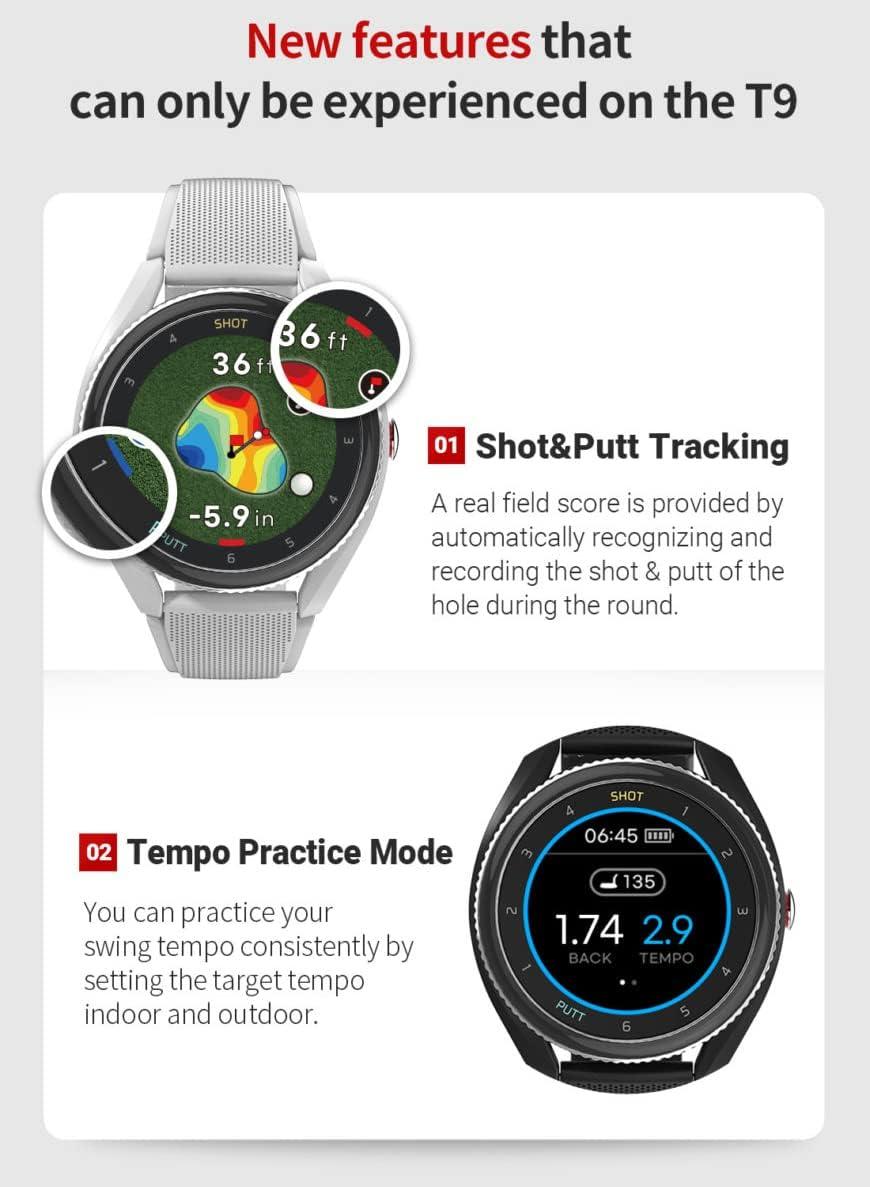 Voice Caddie T9 Premium GPS Golf Watch with Slope Mode Color