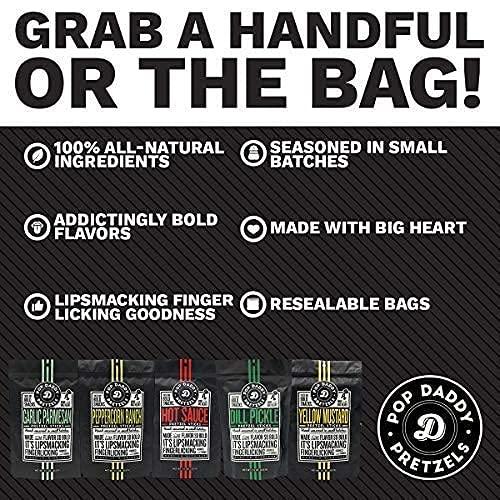 Pop Daddy Cinnamon Sugar Healthy Bold Gourmet Flavored 7.5oz Pretzel