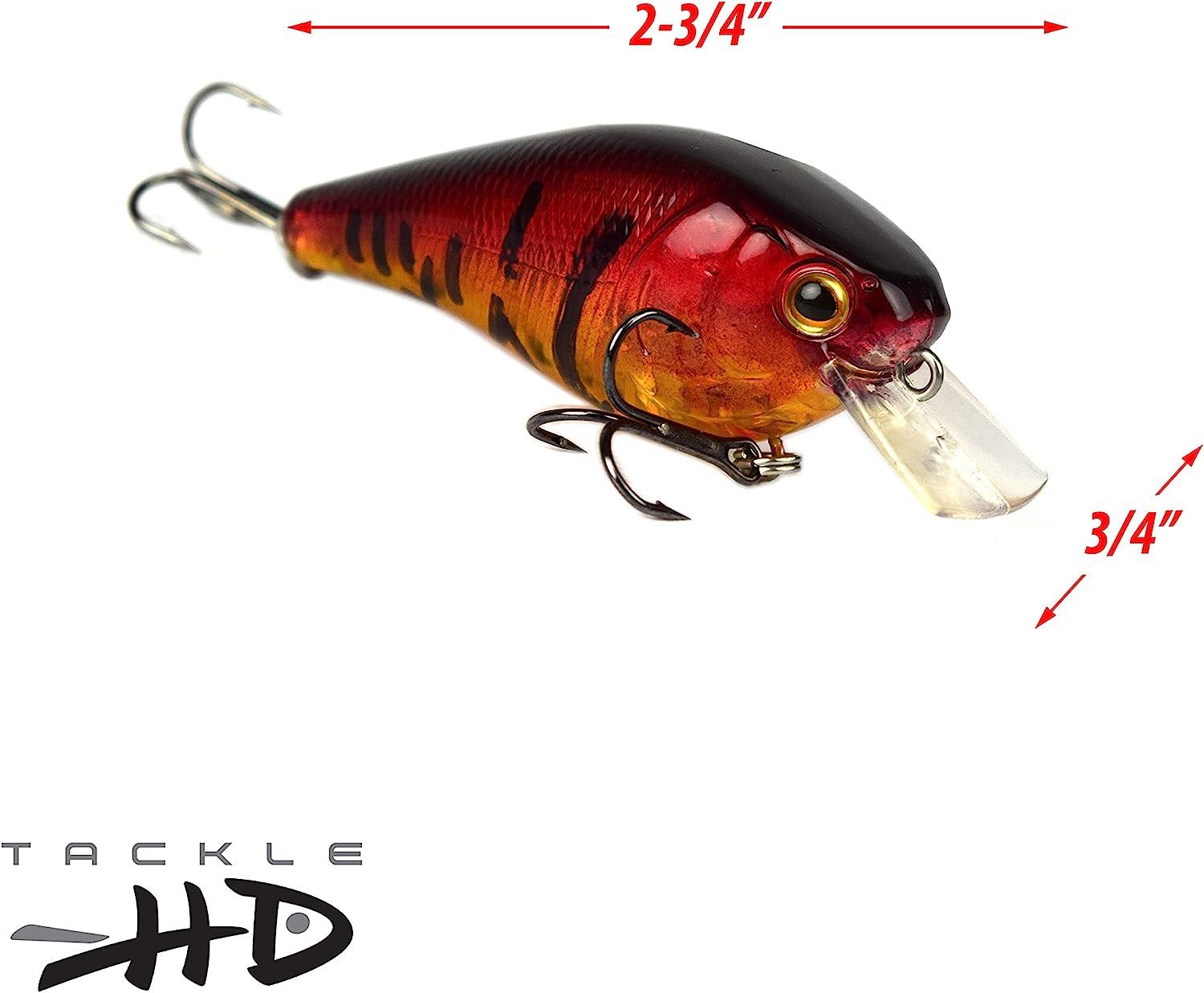Tackle HD 2-Pack Square Bill Crankbait, 2.75 Lipped Rattle Crankbaits with  Fishing Hooks, Top Water Fishing Lures for Crappie, Walleye, Perch, or Bass  Fishing Red Craw