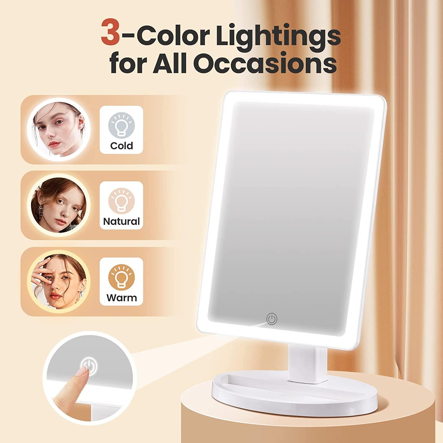 Sokea large lighted makeup mirror outlet