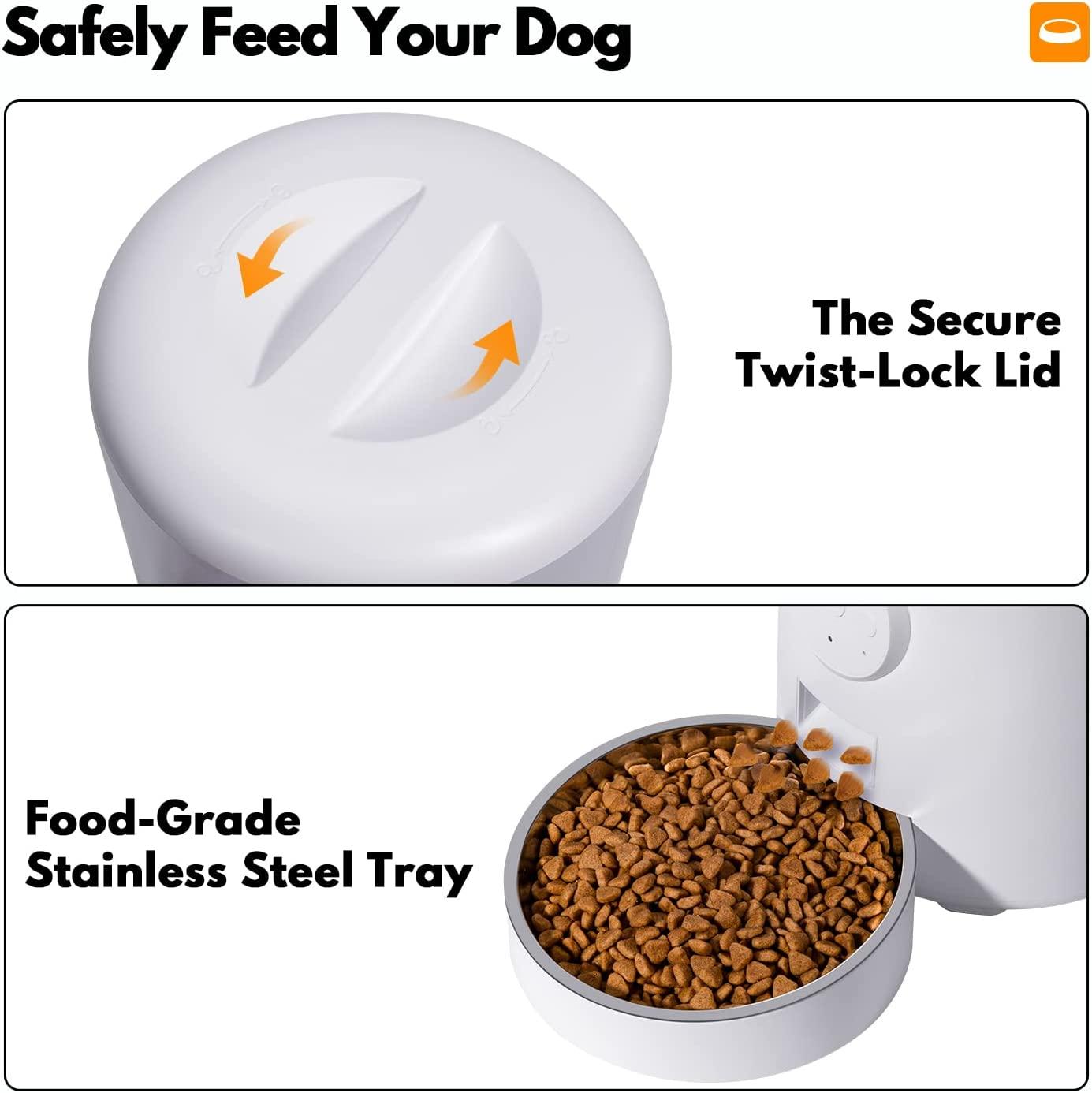 WOPET 4L WiFi Automatic Cat Feeder with Stainless Steel Bowl APP