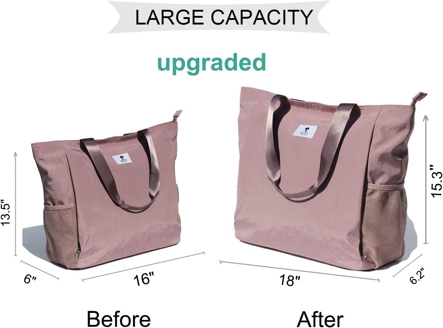 ESVAN Yoga Mat Bag Yoga Tote Carrier Shoulder Bag Carryall Tote for Office, Yoga,Pilates,Travel,Beach and Gym B Pinkish Purple