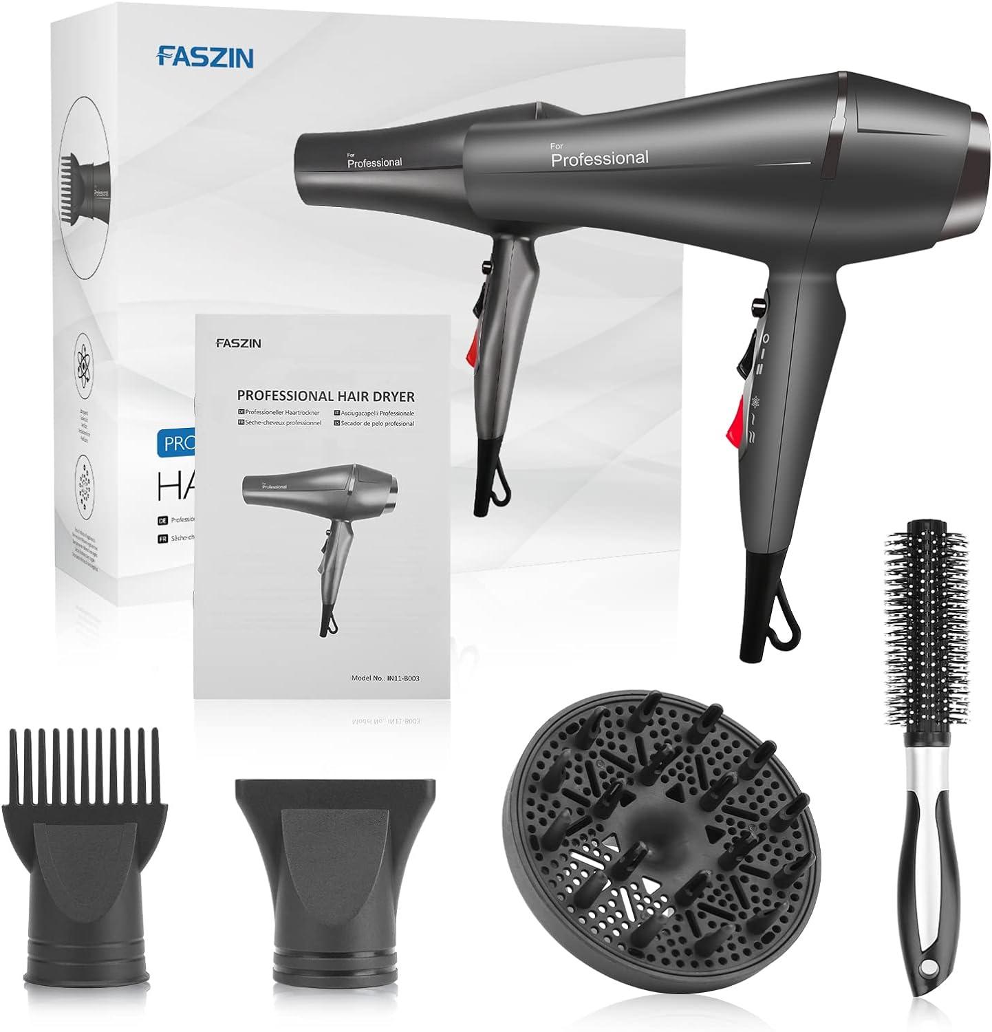 Faszin Ionic Hair Dryer - 2400W Professional Blow Dryer with