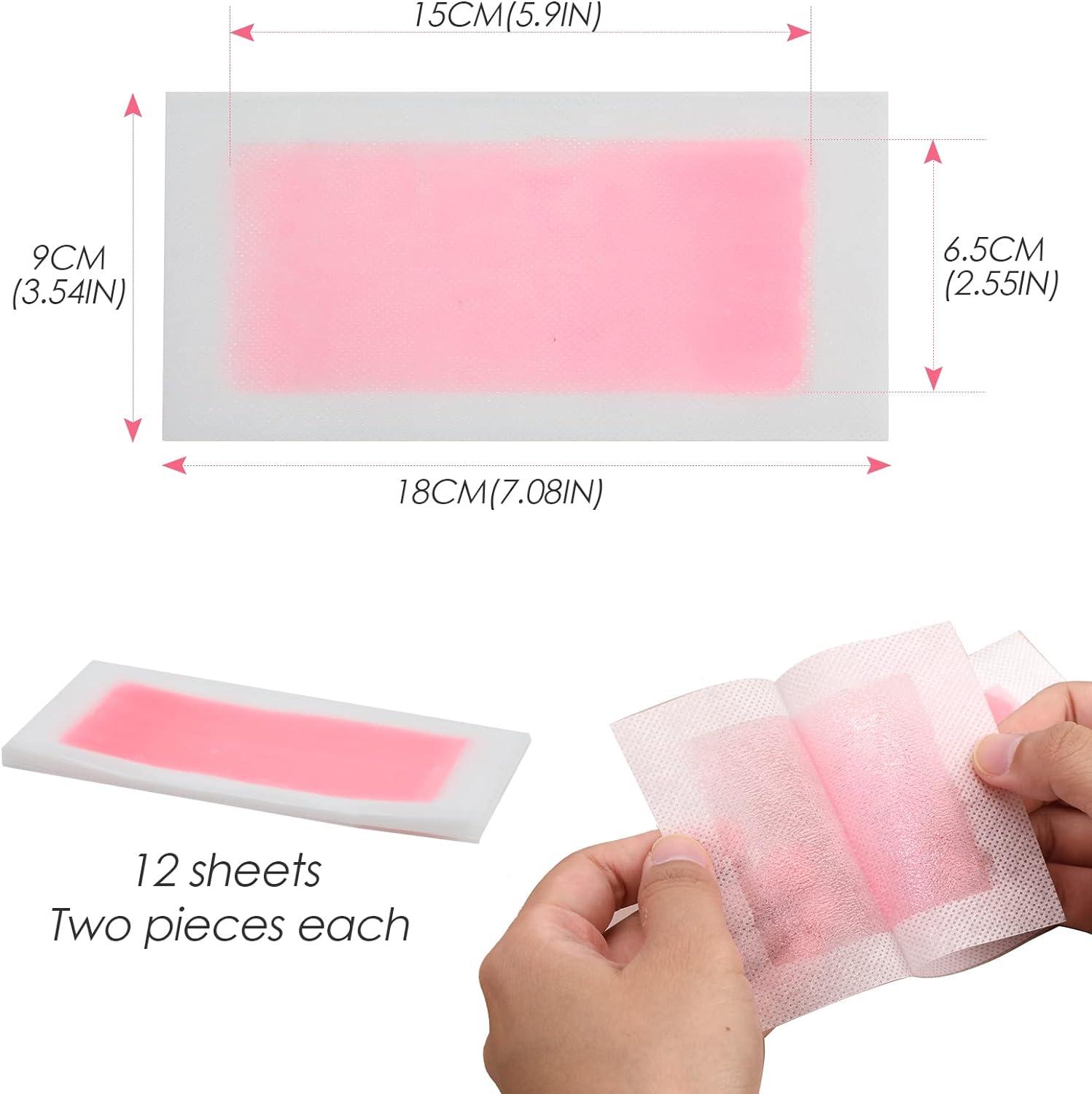 24pcs Wax Strips Face Eyebrow Arms Legs Underarm Hair Cold Facial