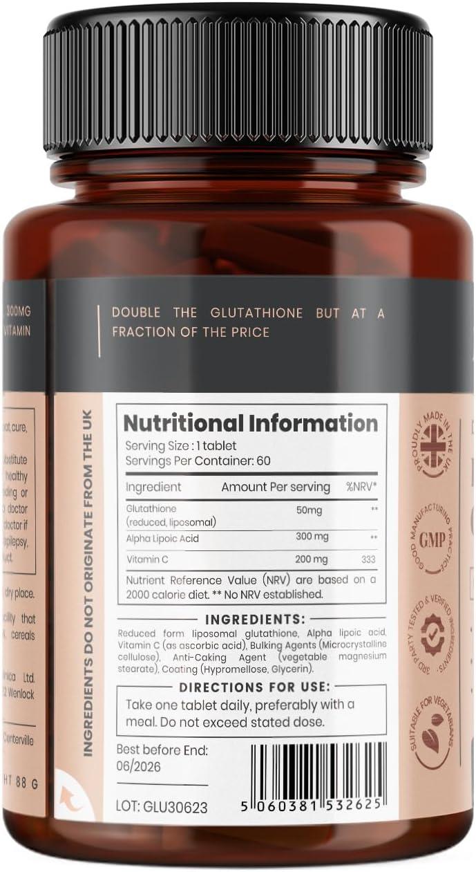 Buy Glutathione 1000mg (240 Tablets) - 500mg Glutathione 300mg ALA 200mg  Vitamin C - Fast International Shipping | Buy Now with Express  International Delivery