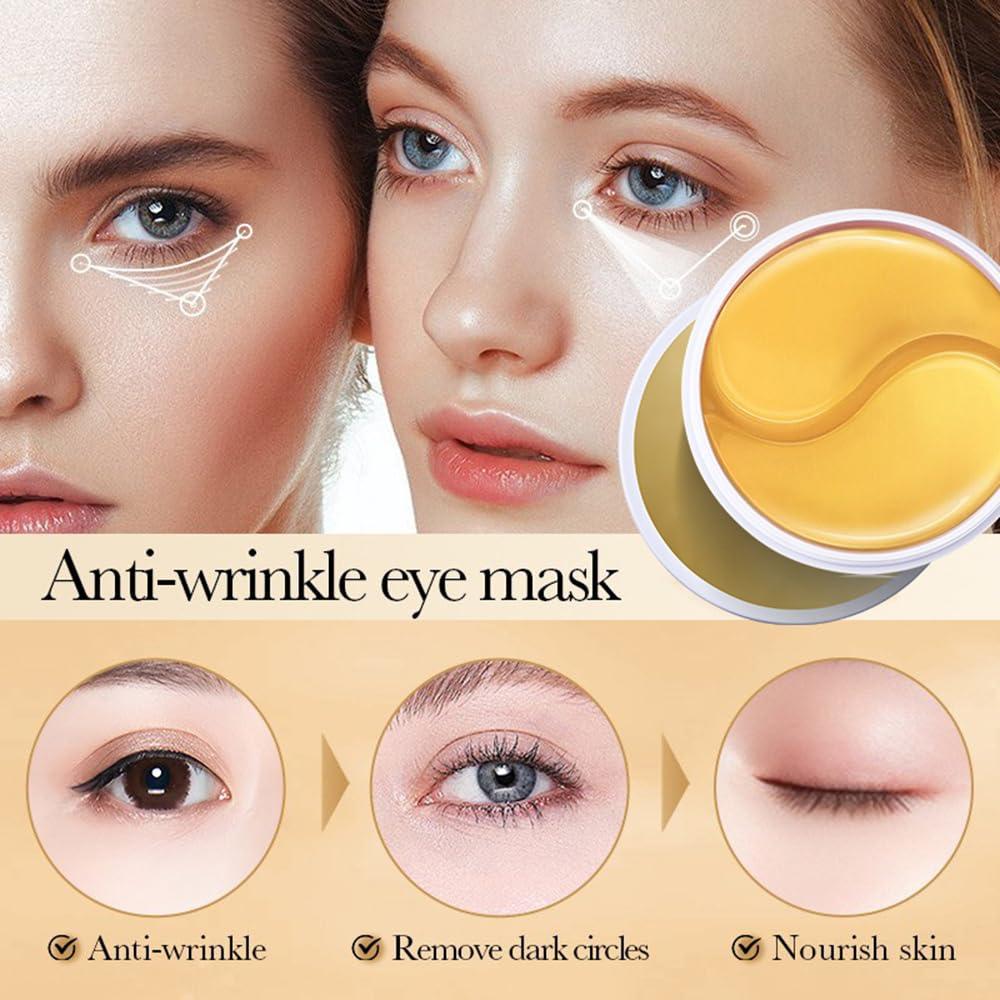 ISILANDON 24K Gold Under Eye Patches 60 Pcs for Dark Circles