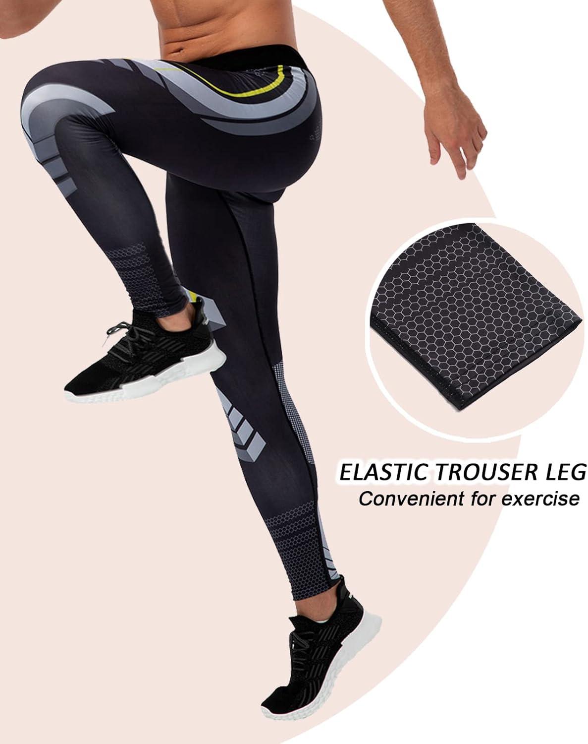 CA Mens Running Compression Leggings Active Base Layer Bottoms