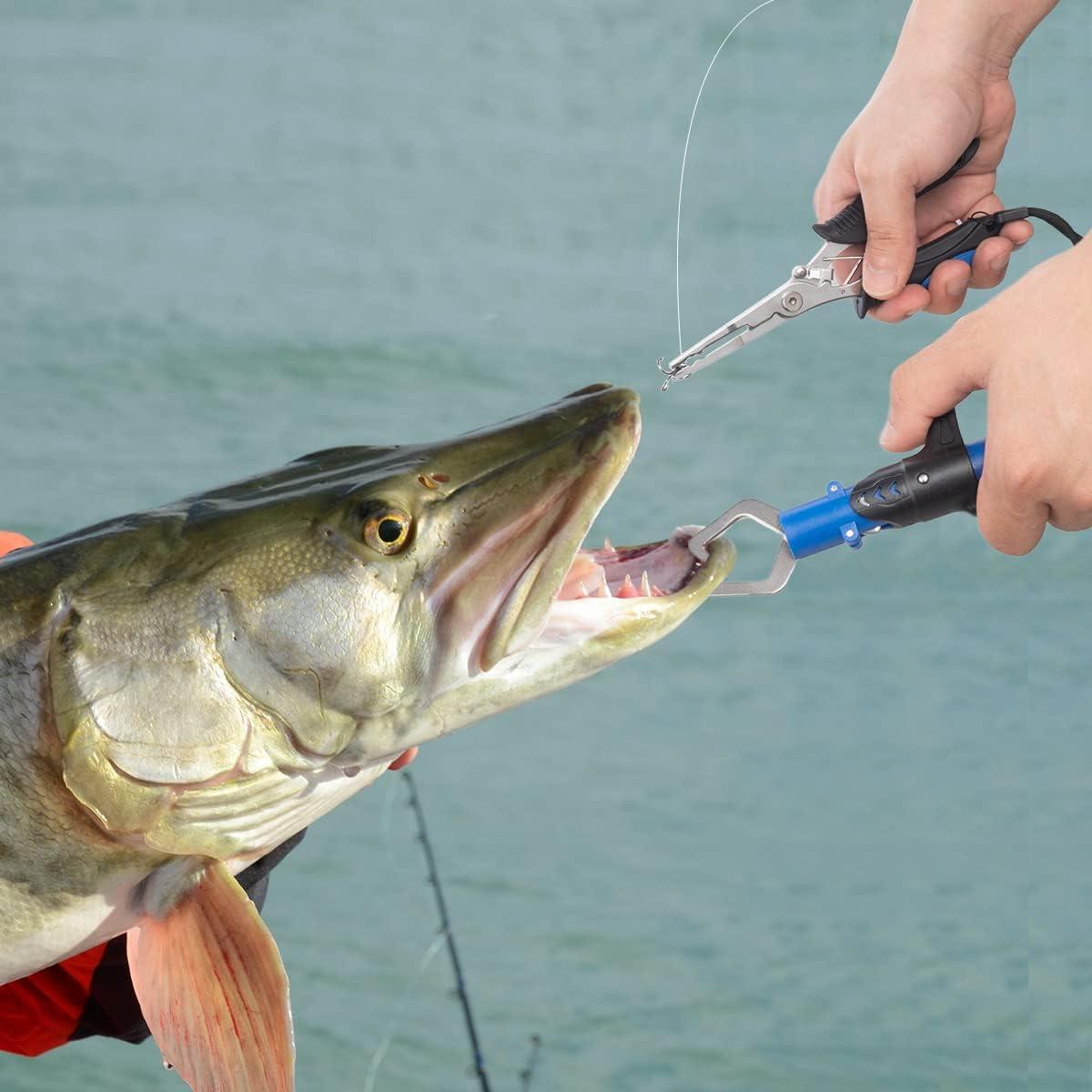 Fishing Tools Set: Pliers, Lip Gripper, Digital Scale, Knot Tying - Main Image