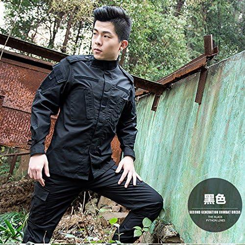 Men's Tactical BDU Combat Uniform Jacket & Pants Set - Black, XX