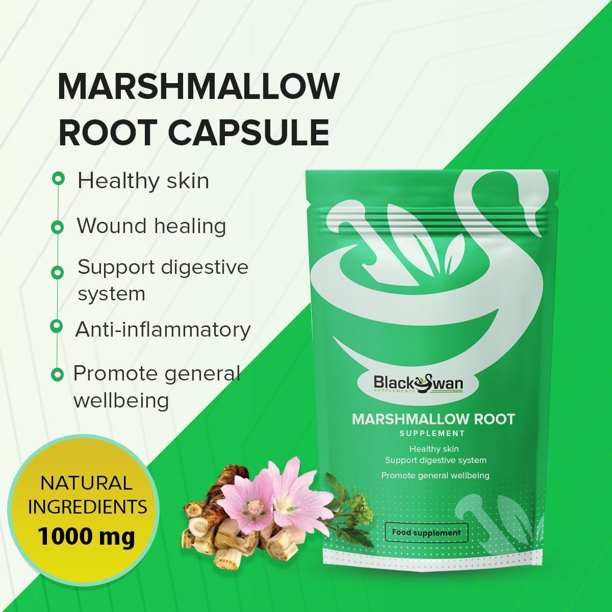 Black Swan Marshmallow Root 1000 mg Capsules Powerful Anti