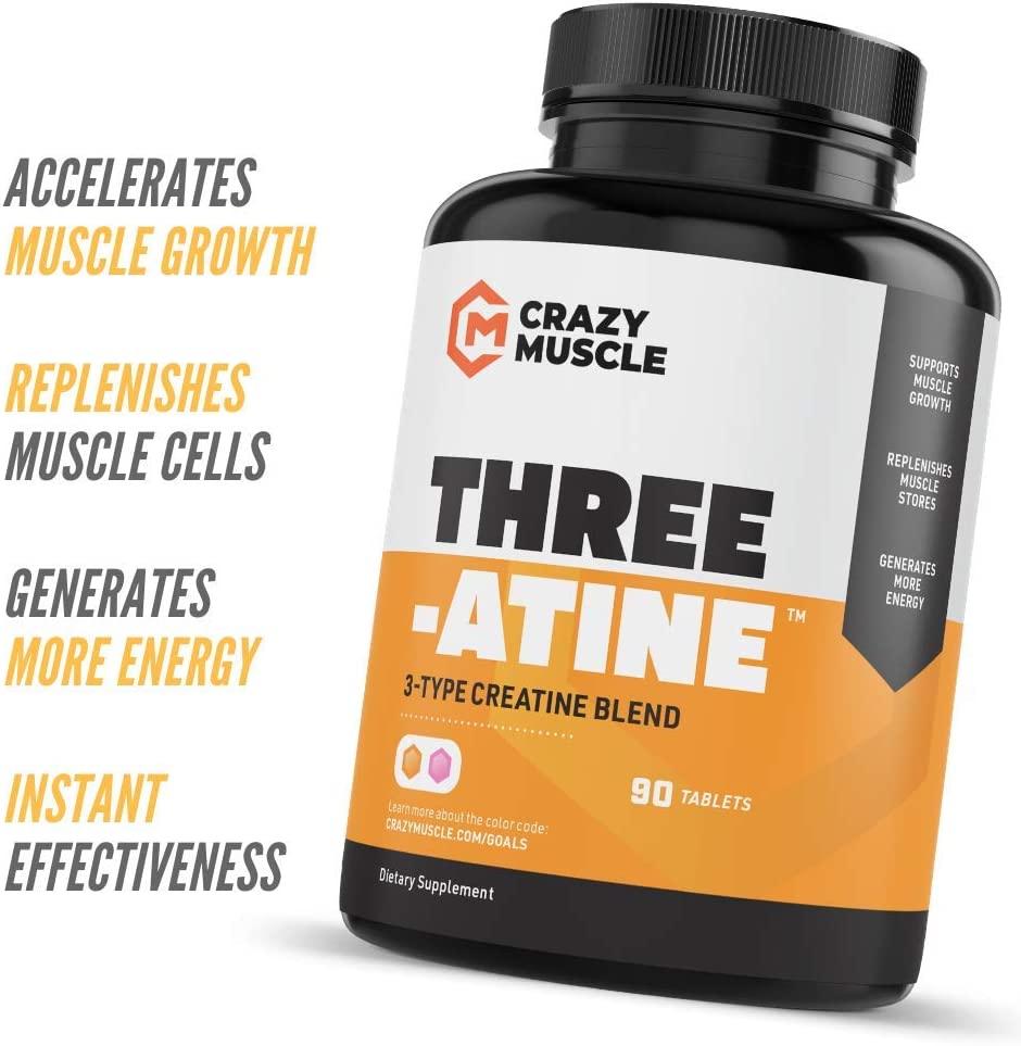 Creatine Pills for Crazy Muscle Gain Keto Creatine Monohydrate x3