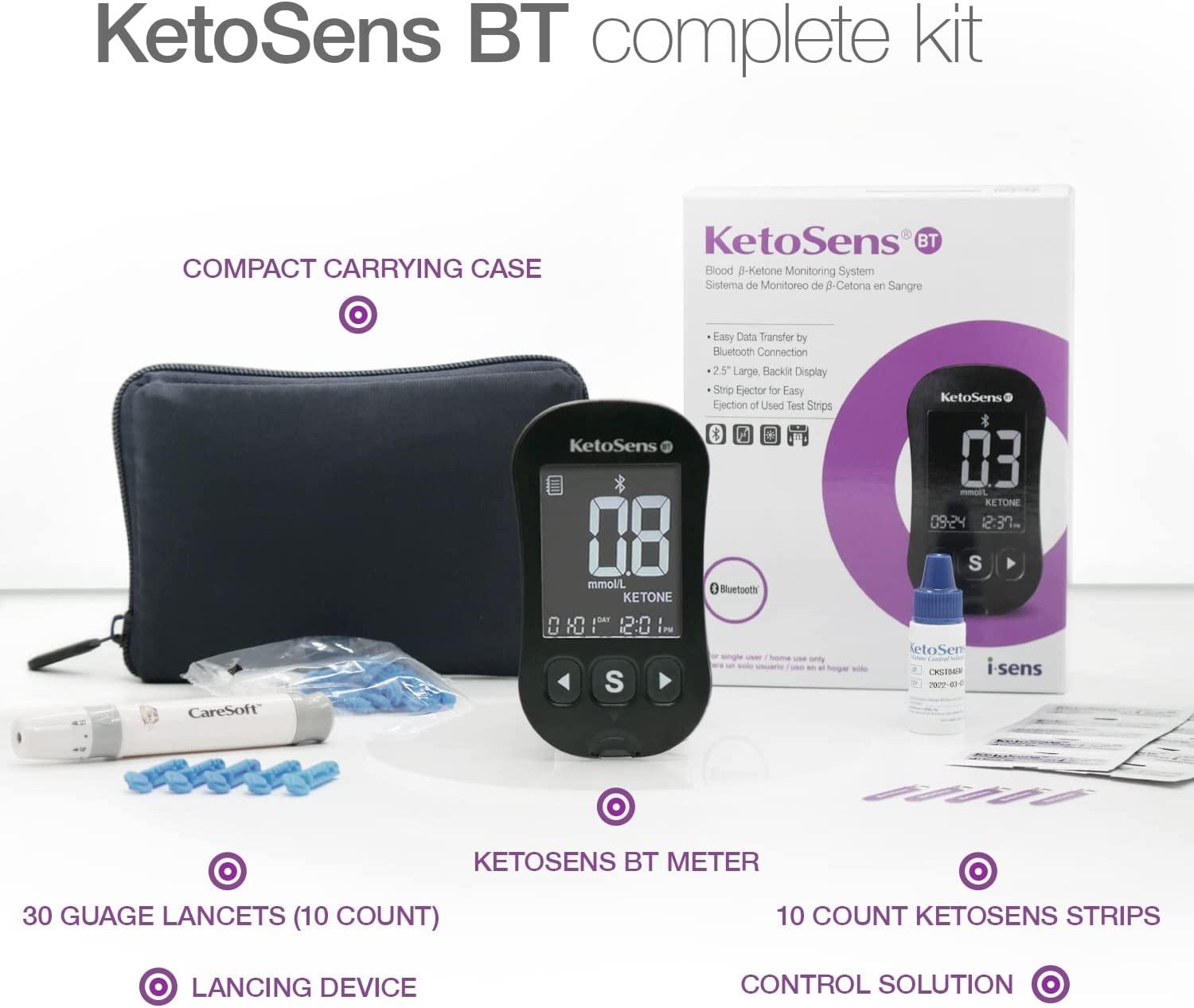 KetoSens Blood Ketone Monitoring Starter Kit with Bluetooth Ideal for