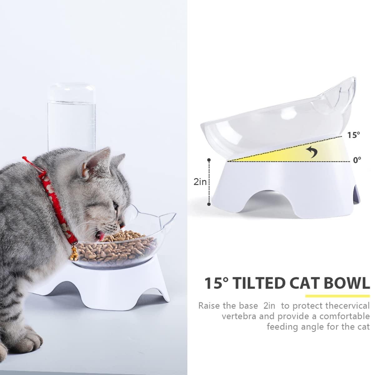 MILIFUN Elevated Cat Single Bowls, Pet Food Water Bowl with 15