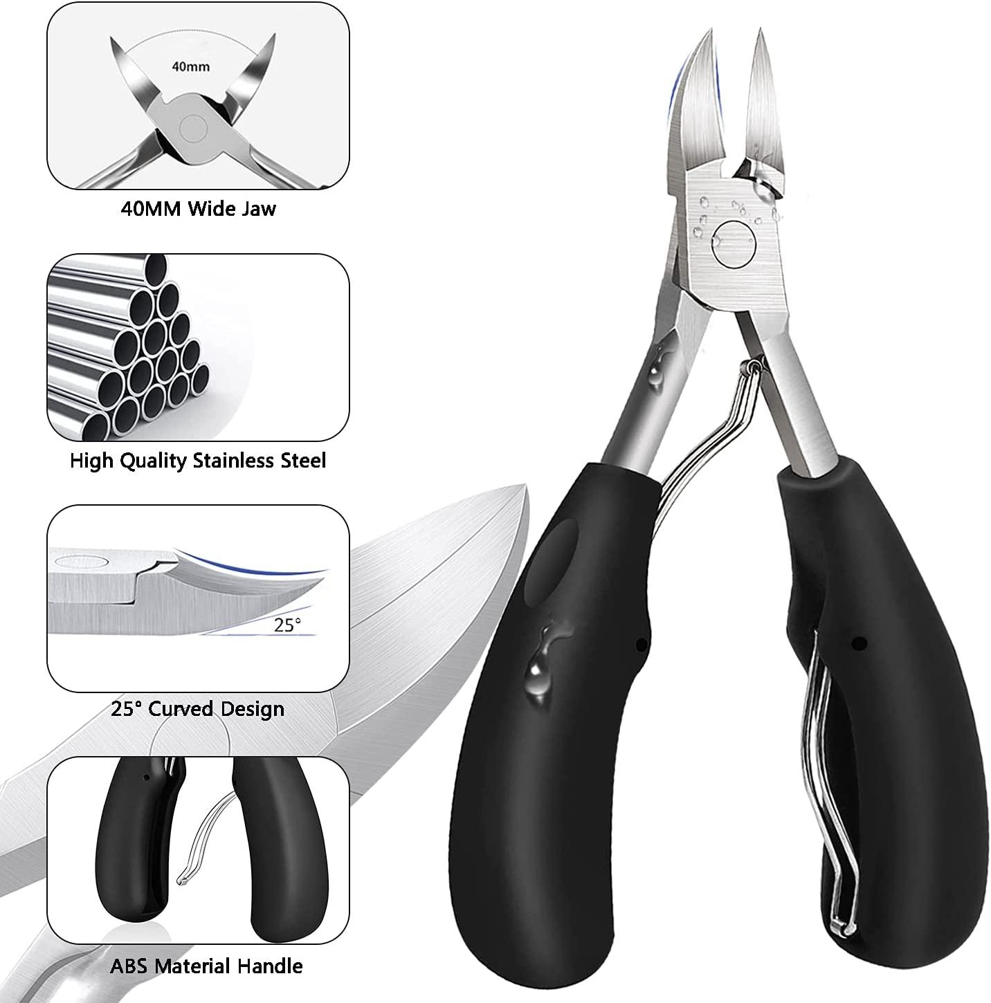 BEZOX Heavy Duty Podiatrist Toenail Clippers for Thick and Ingrown Nails,  Stainless Steel Toe Nail Cutter 