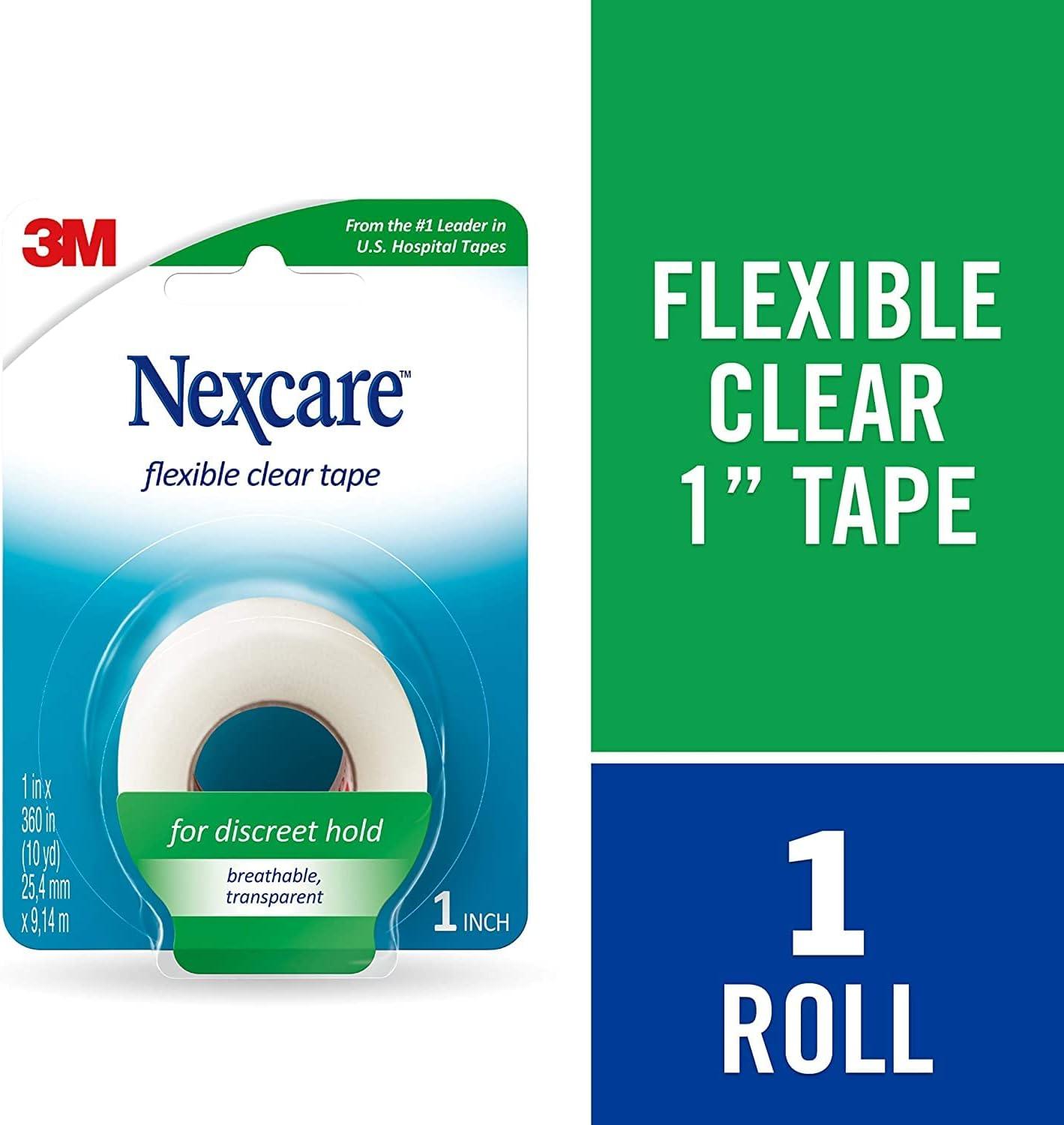 Nexcare Flexible Clear Tape 1 Inch 10 Yards