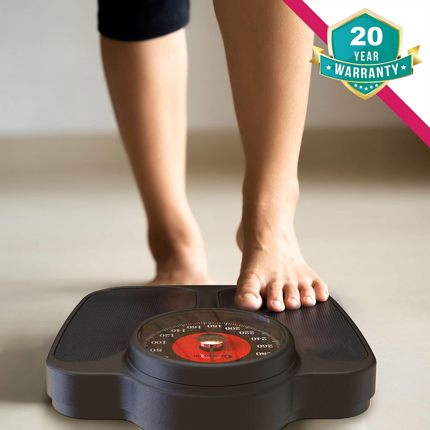 Adamson A27 Scales for Body Weight - Up to 350 lb, Anti-Skid Rubber  Surface, Extra Large Numbers - High Precision Bathroom Scale Analog -  Durable with 20-Year Warranty - New 2022