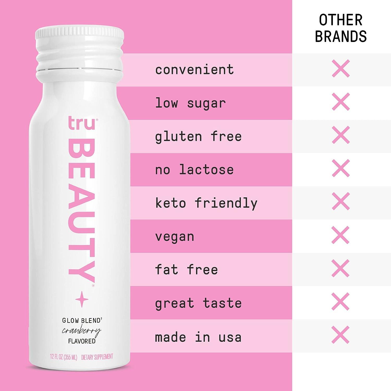 Tru Beauty Liquid Collagen Peptides Shots (12Pack) with Biotin