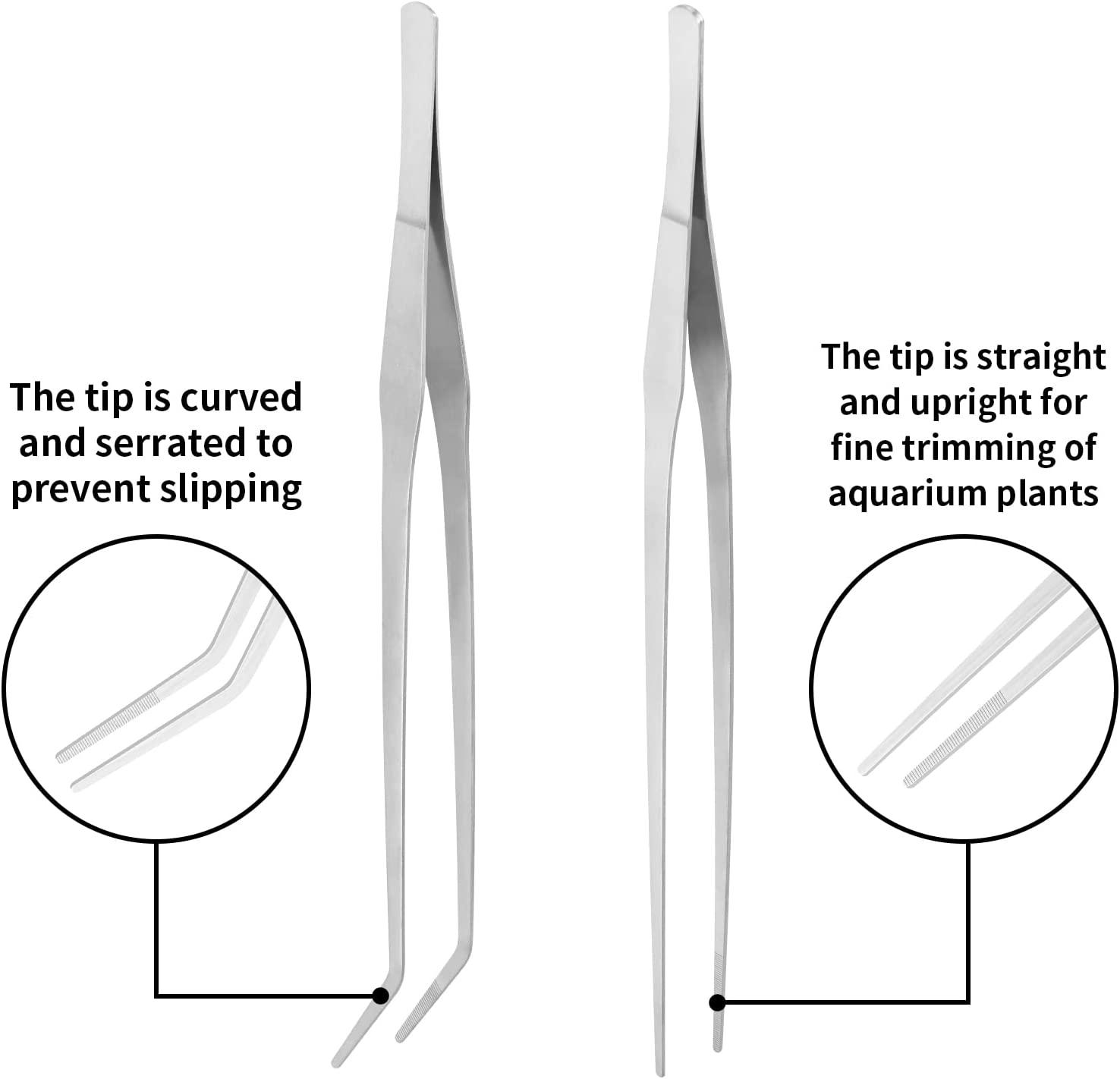 Vaincre 2PCS 15Inch Curved Stainless Steel Aquascaping Tools