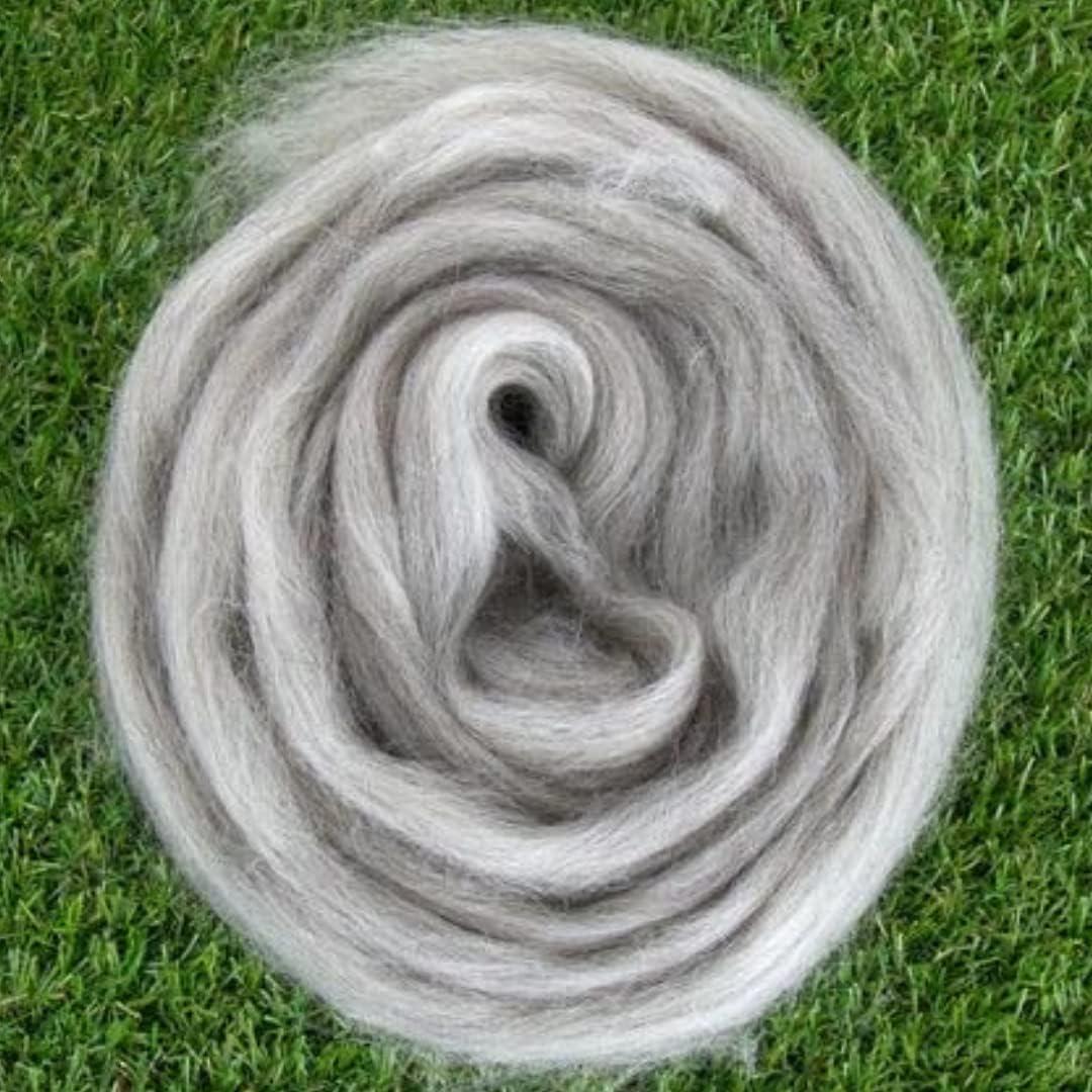 Revolution Fibers Cheviot Wool Roving Top 1 lb (16 ounces) for Spinning | Soft Chunky Jumbo Yarn for Arm Knitting Blanket |100% Natural Undyed