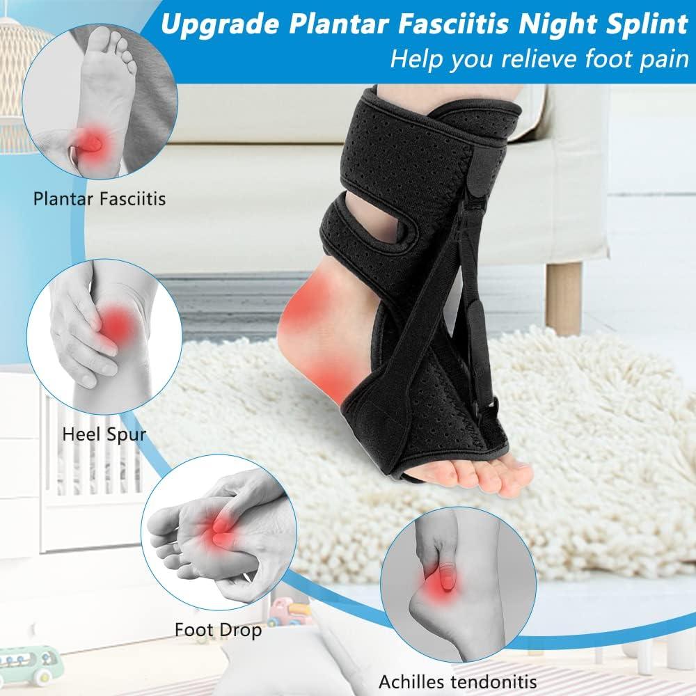 Plantar Fasciitis Night Splint Upgrade 3 Adjustable Straps with Soft