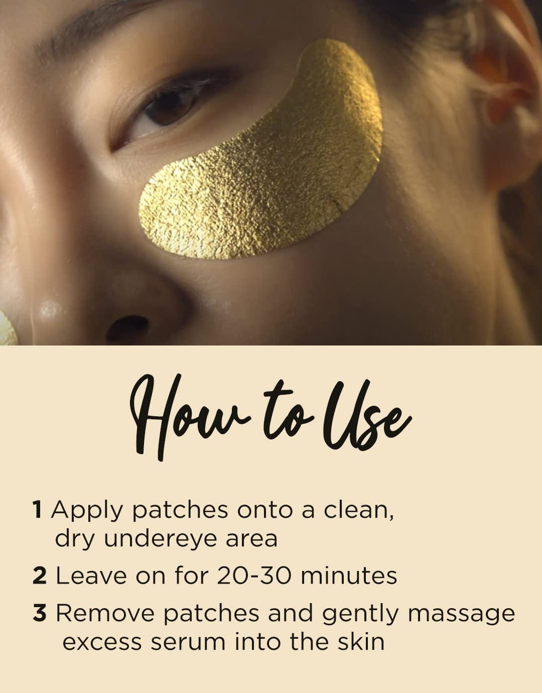 YURICOS Caviar Gold Foil Under Eye Mask Patch 20 Pairs for Dark