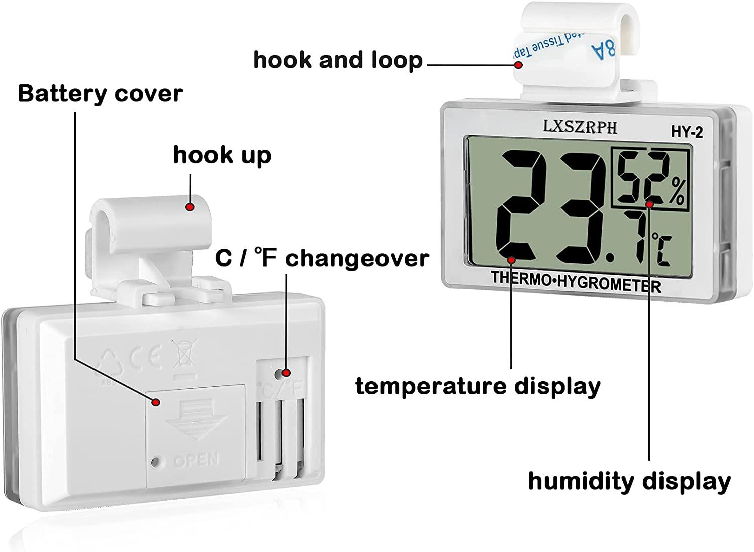 LXSZRPH Reptile Thermometer Hygrometer HD LCD Reptile Tank Digital  Thermometer with Hook Temperature Humidity Meter Gauge for Reptile Tanks,  Terrariums, Vivarium (1pack) 