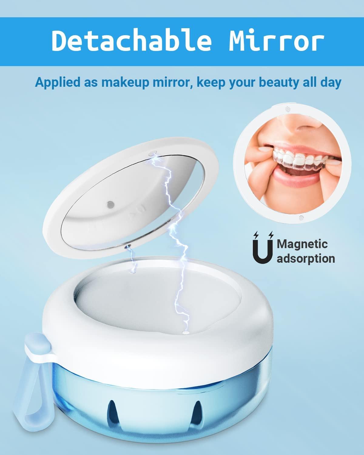 Denture Bath Case, Denture Cup, Leak Proof Portable Retainer Case