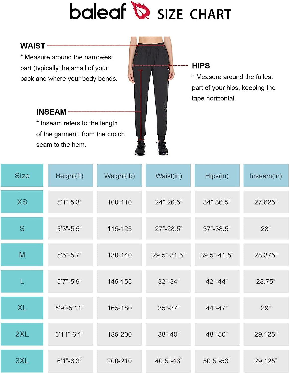 BALEAF Women's Joggers Pants Athletic Running Jogging Pants Hiking Quick  Dry Zipper Pockets Black-pants Medium