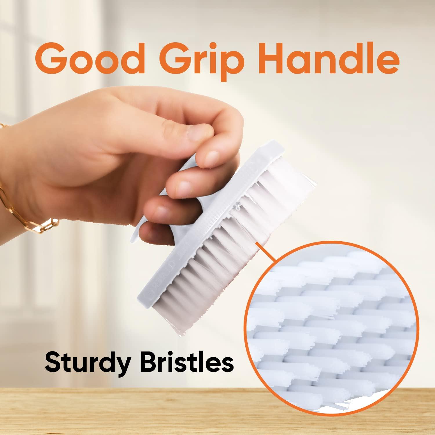 Scrub Brush With Comfortable Grip And Flexible Stiff Bristles